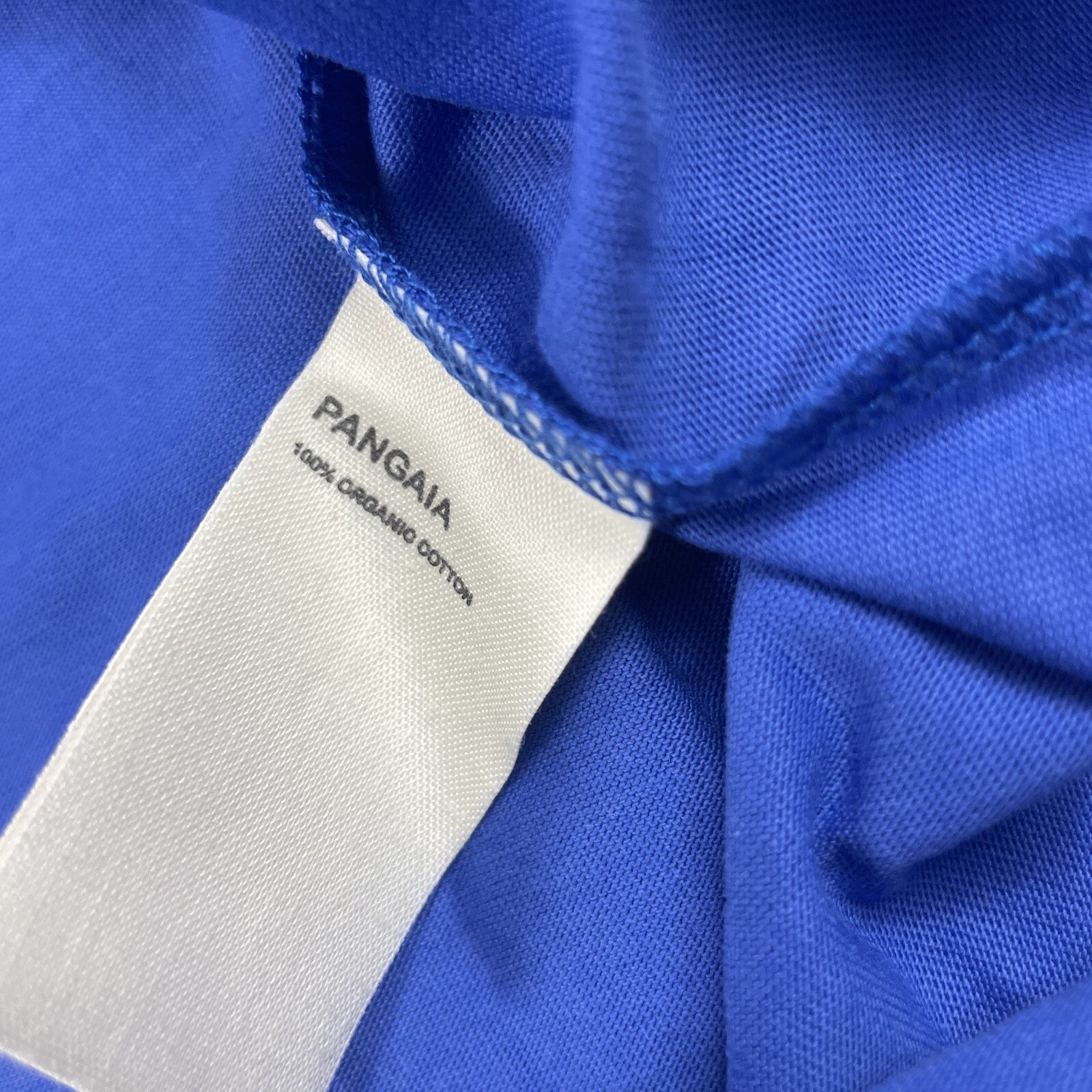 Pangaia Men Sz M High Neck Long Sleeve T Shirt Blue Organic Cotton PPRMINT
