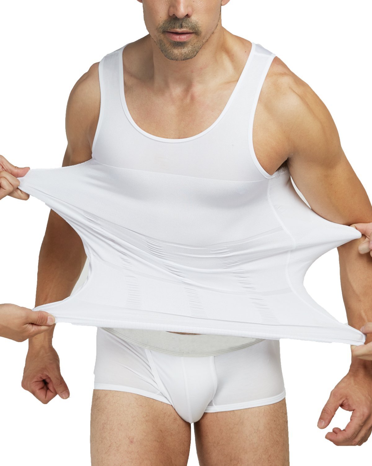 Men Slimming Body Shaper Shirt Chest Belly Tummy Control Vest Compression Tanks