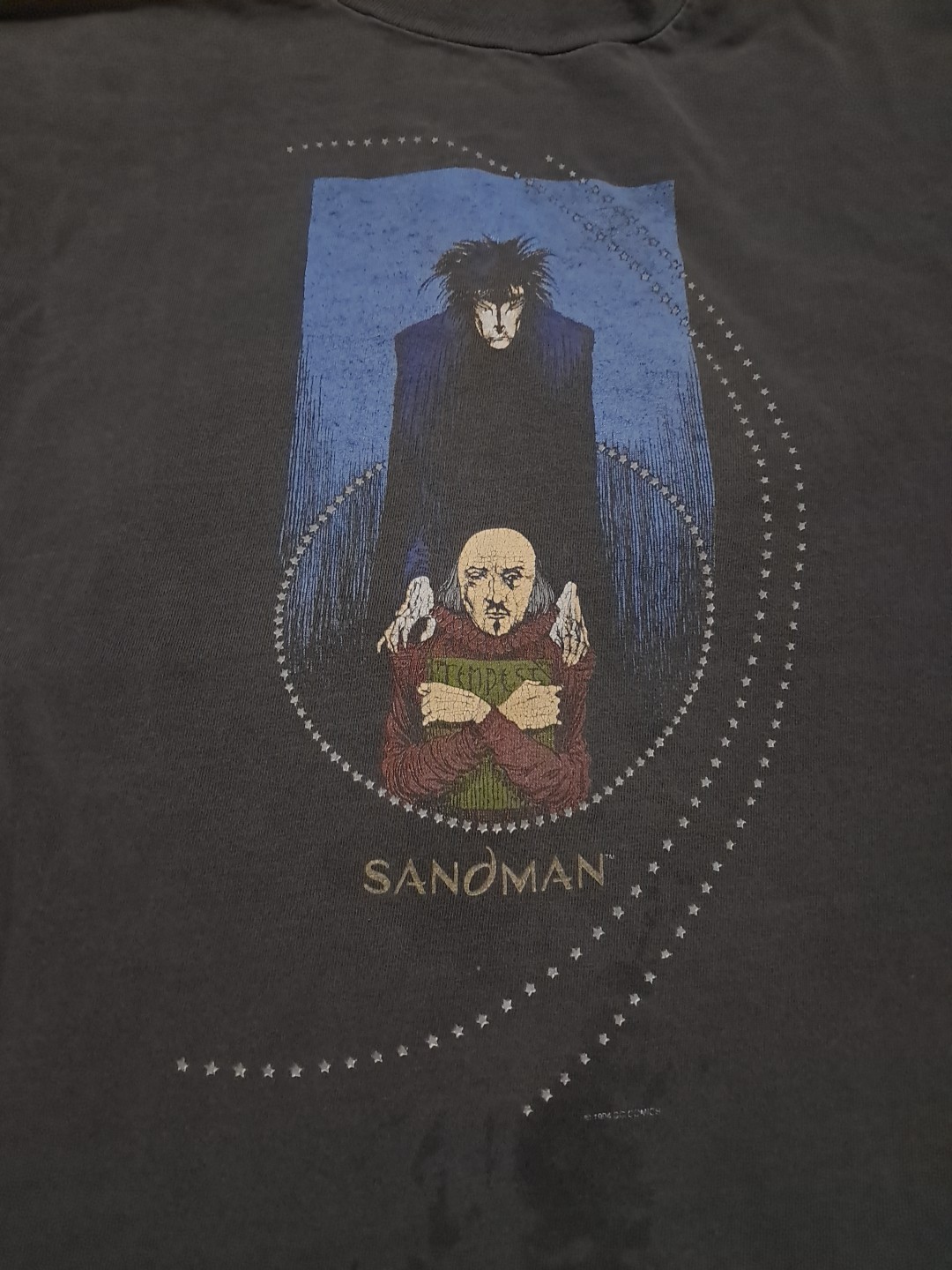 2 Vtg The Sandman DC Comics Faded T-Shirt Black Size XL Graphitti 90s See Pics