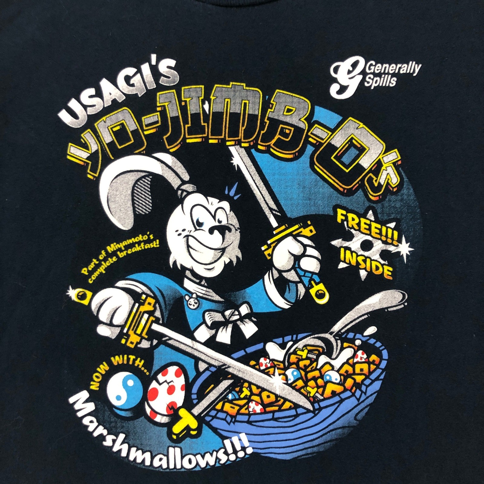Usagi Yojimbo Yo-Jimbo-Os Cereal T Shirt Tee Fury Generally Spills Large L