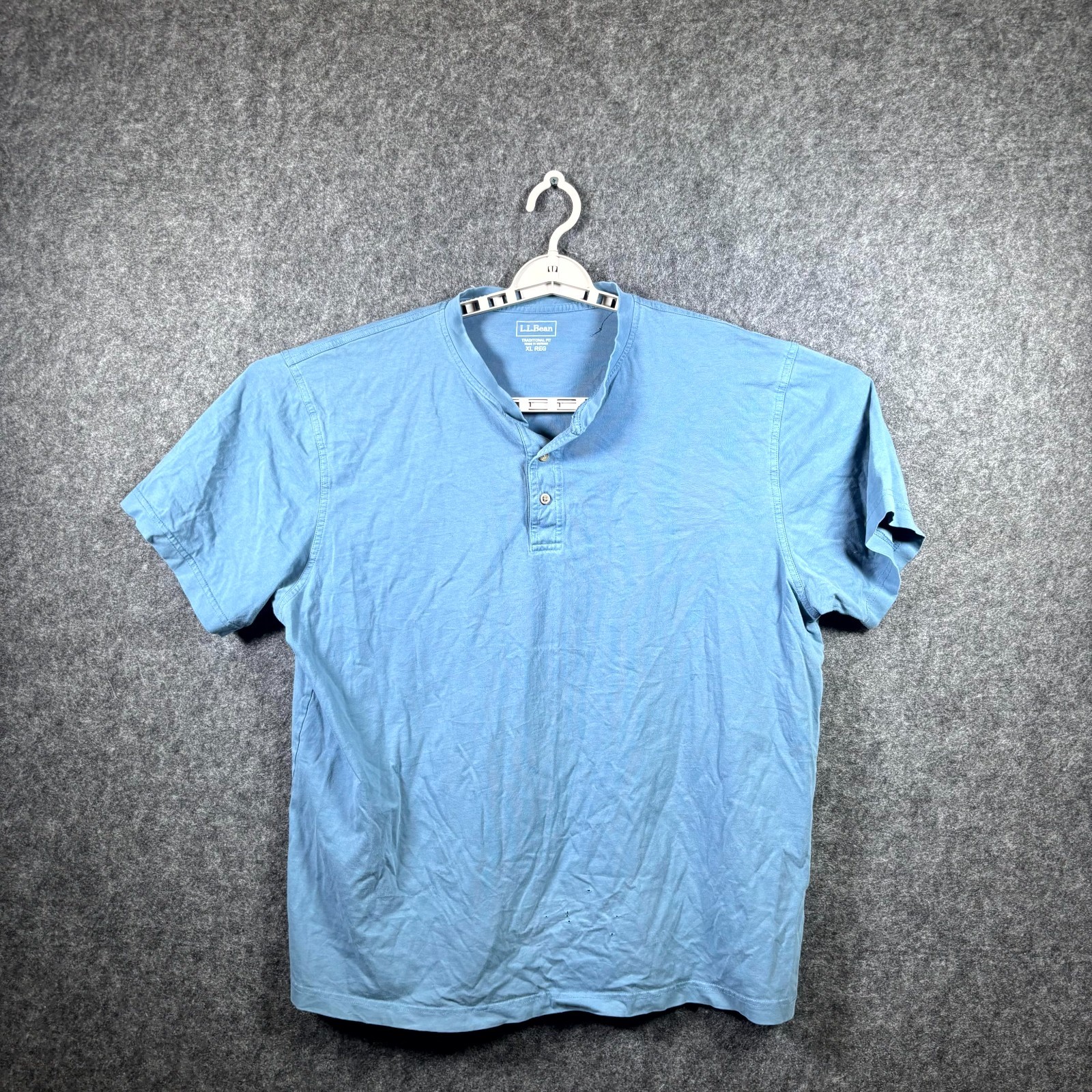 L.L. Bean T-Shirt Men’s XL Blue Cotton Casual Outdoor Henley Classic Academia