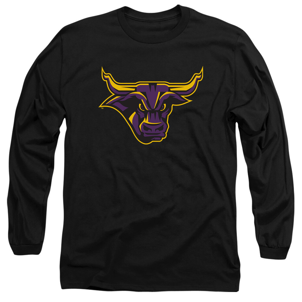 Minnesota State Adult Long Sleeve T-Shirt Distressed Primary Logo, Black, S-3XL