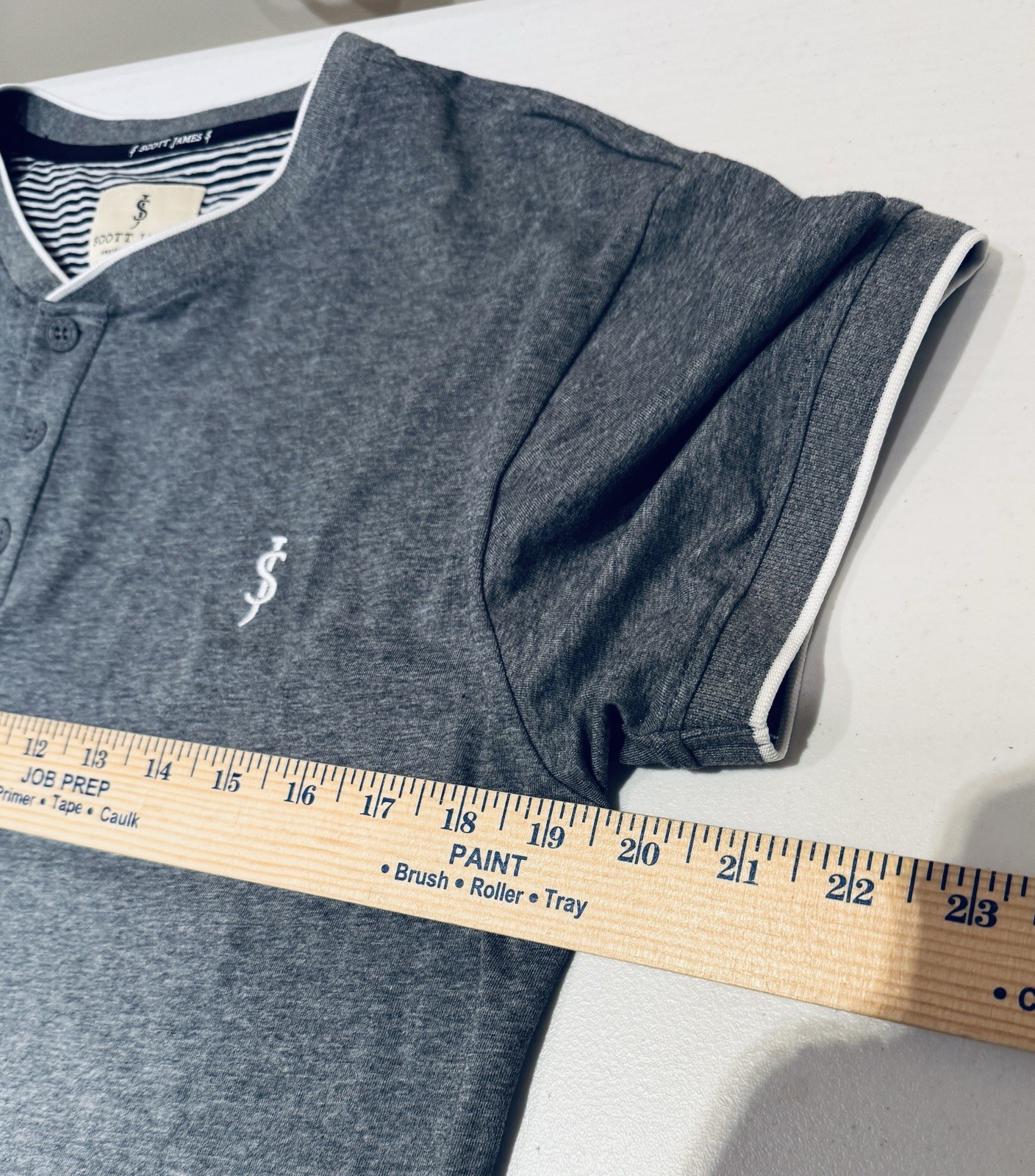 Scott James Men’s Button Up T-Shirt Size Medium Gray NEW