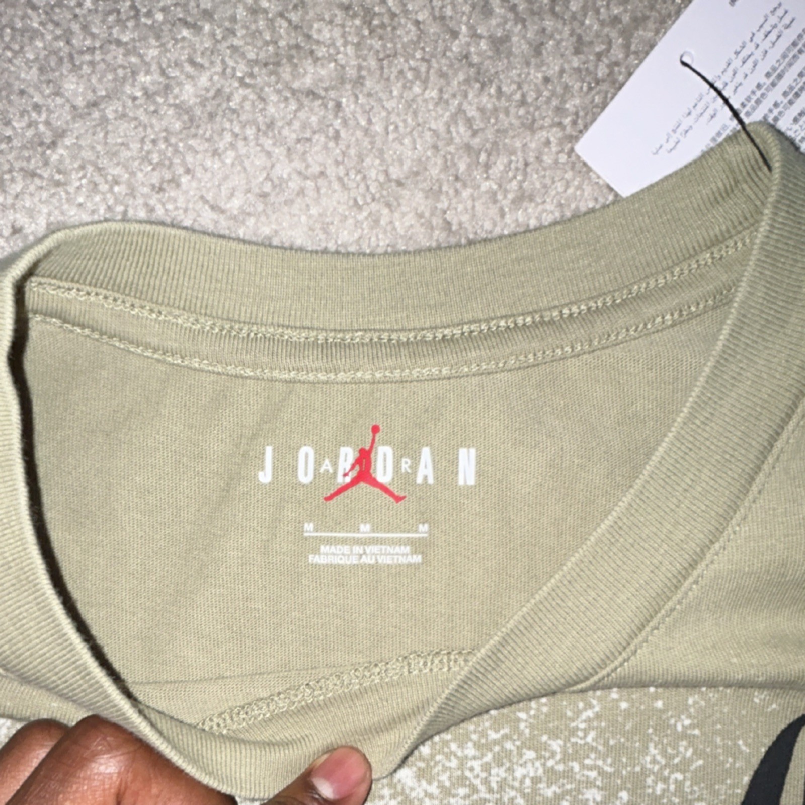 Jordan Jumpman Graphic Print Men’s Beige T-Shirt HQ8982-238 Size M
