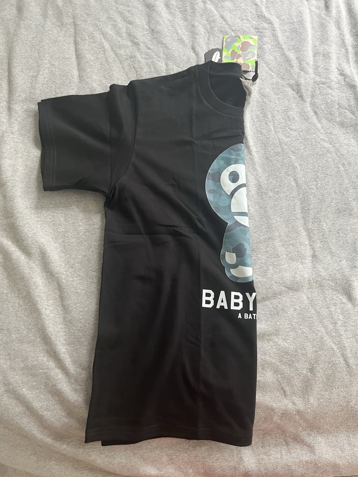 A Bathing Ape BAPE Baby Milo Black Graphic Print Logo Crew Neck T-Shirt M