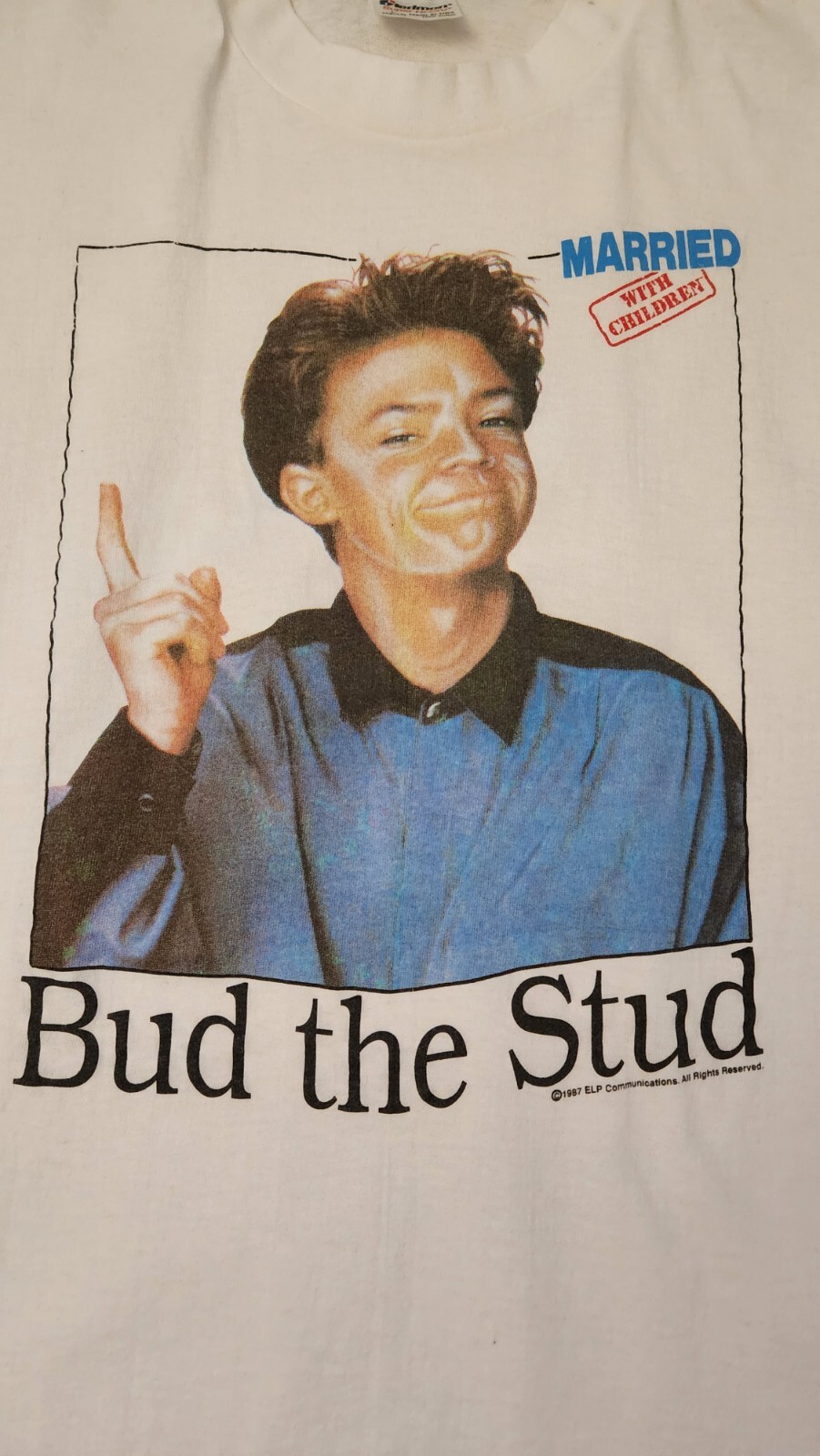 Vintage 80s Married With Children Bud BUNDY TV Sitcom T-shirt L Comedy Raunchy