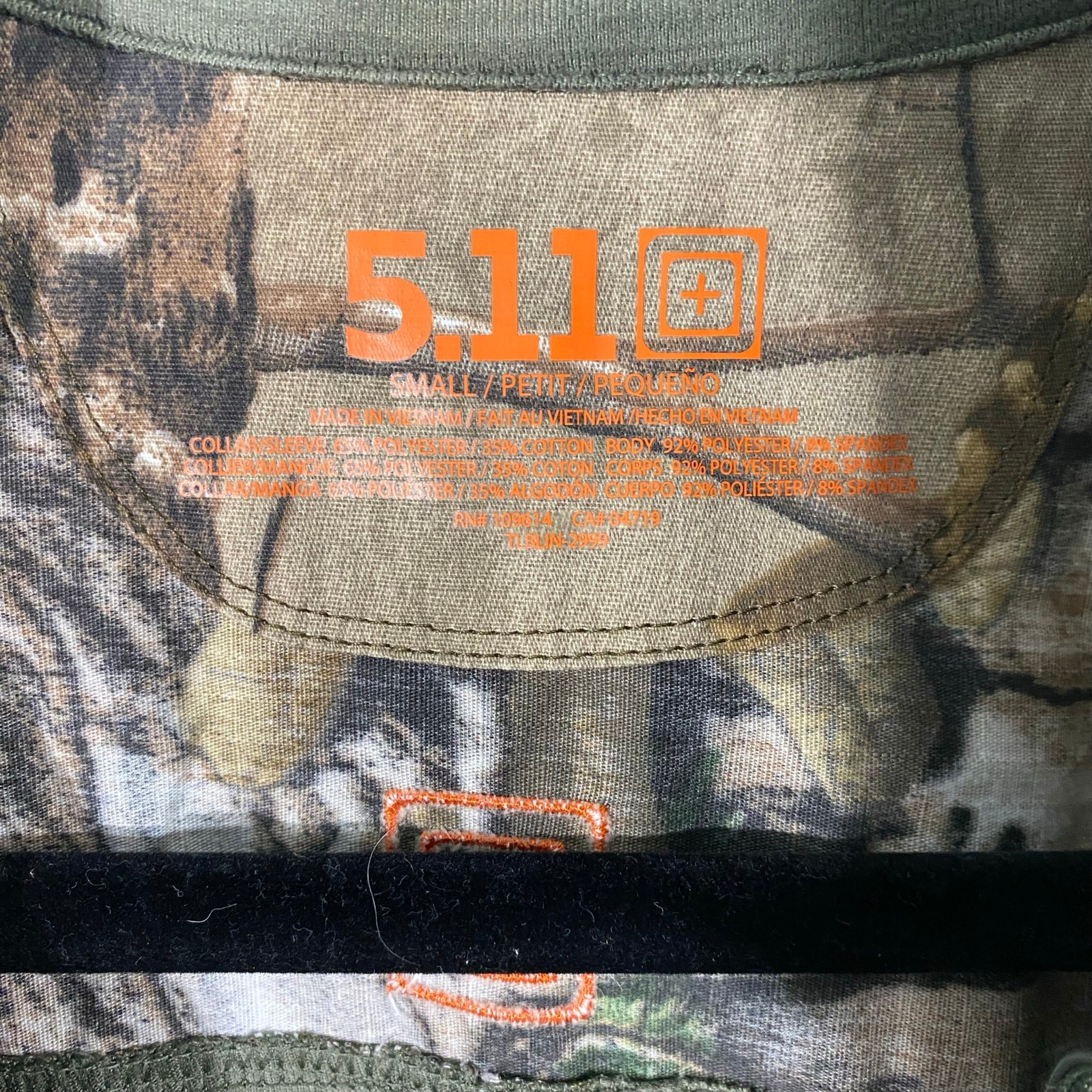 5.11 Tactical Men Realtree Camouflage Rapid Response Quarter-Zip Shirt Size S