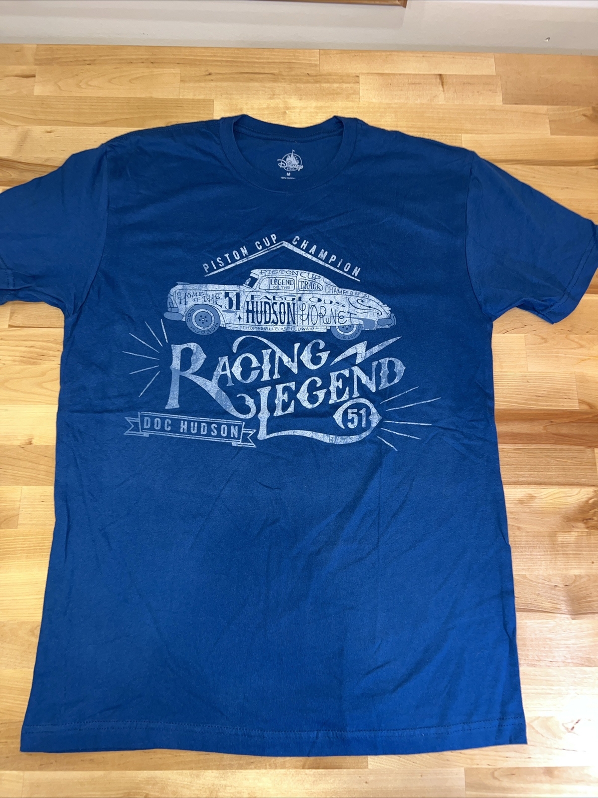 Disney Doc Hudson Racing Legend Piston Cup Champion Shirt Adult Medium Soft NWOT