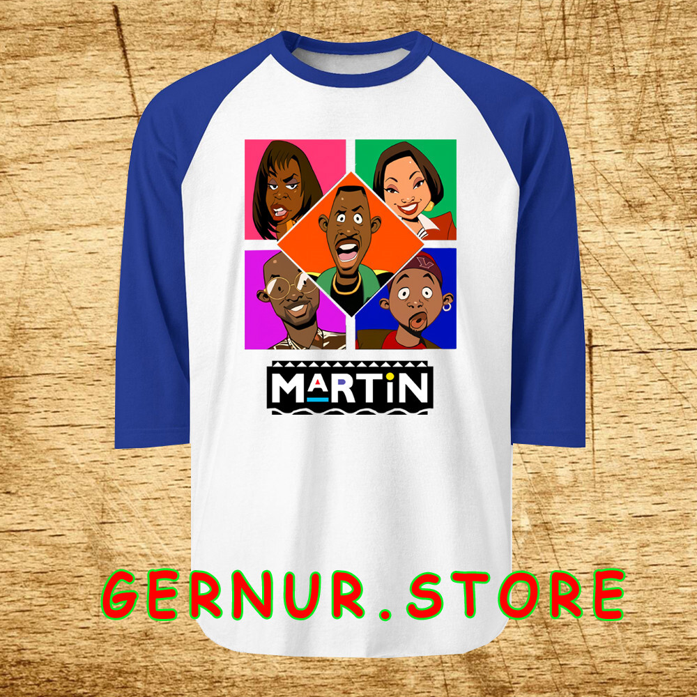 Martin TV Show Cartoon Men’s Raglan Blue Size S-2XL