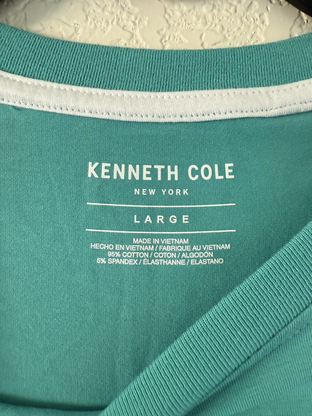 Kenneth Cole Men’s T Shirt Stretch Breathable Soft Cotton Deep Aqua Size Large