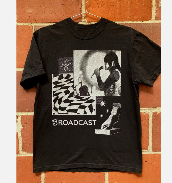 VTG Broadcast band black T-shirt short sleeve All sizes S to 45Xl XA907