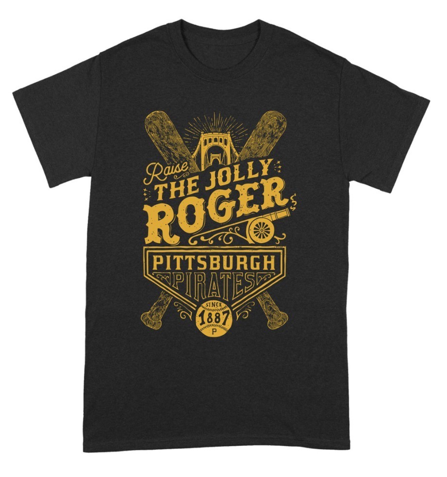 Pittsburgh Pirates Raise The Jolly Roger Black T-Shirt, S-5XL
