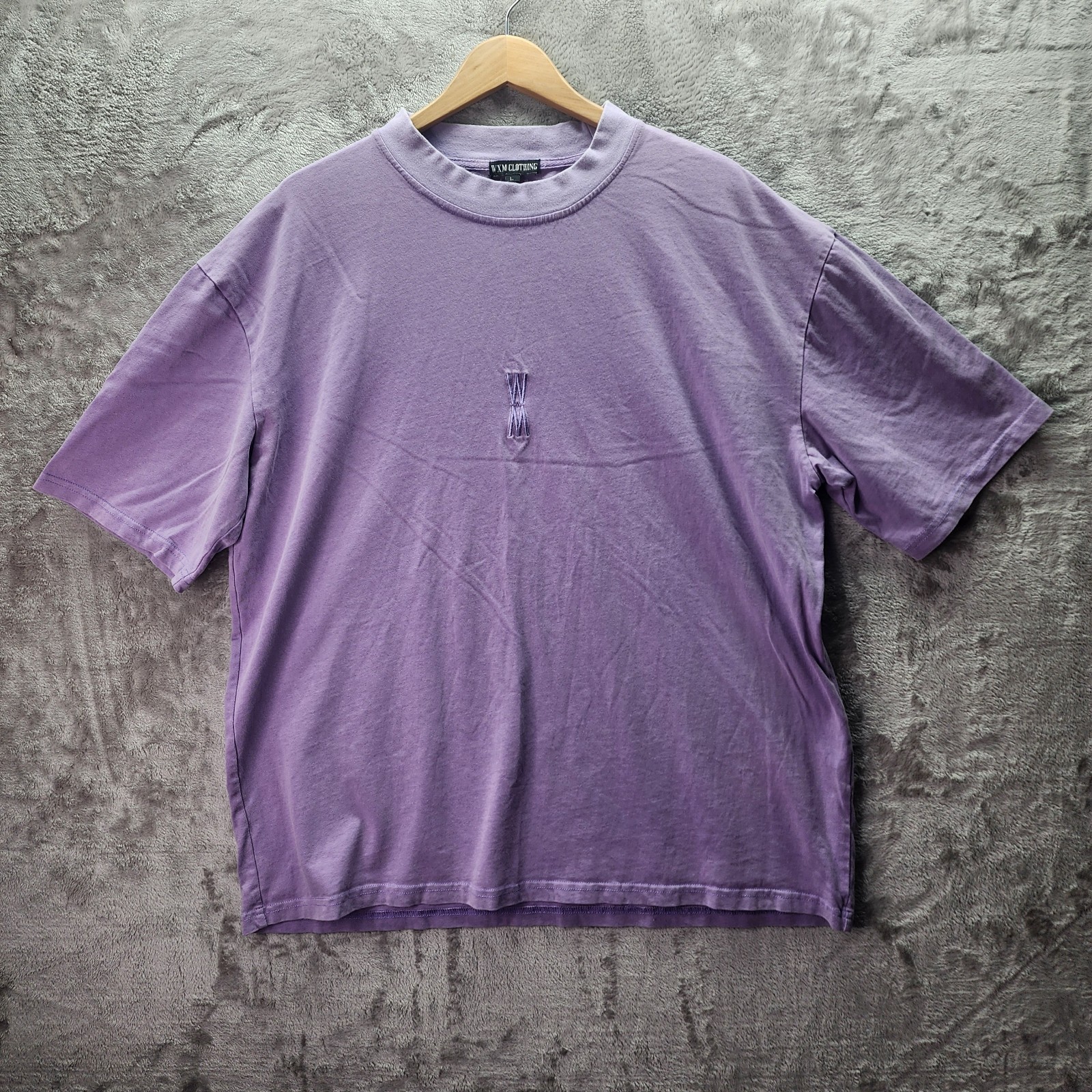 WXM Clothing Lavender T Shirt Mens Large 100% Cotton Minimalist Streetwear