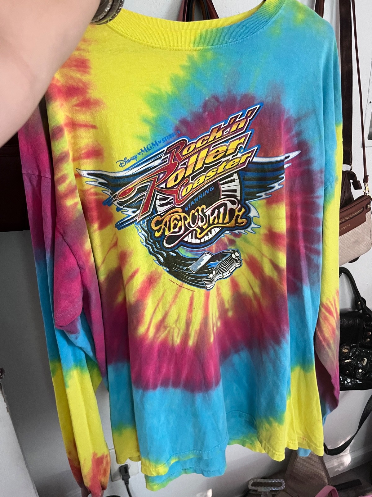 Y2K Disney MGM Studios Rock ‘n’ Roller Coaster Starring Aerosmith Tie Dye Tee