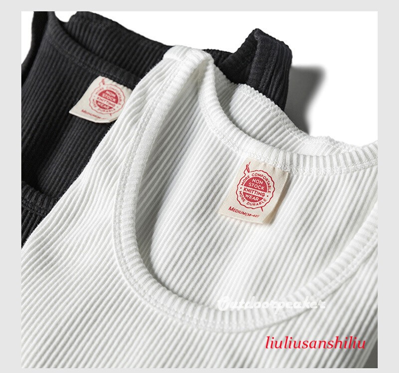 NON STOCK Men Cotton Basic Tank Top Slim Casual Ribbed Sleeveless T-Shirt Beach