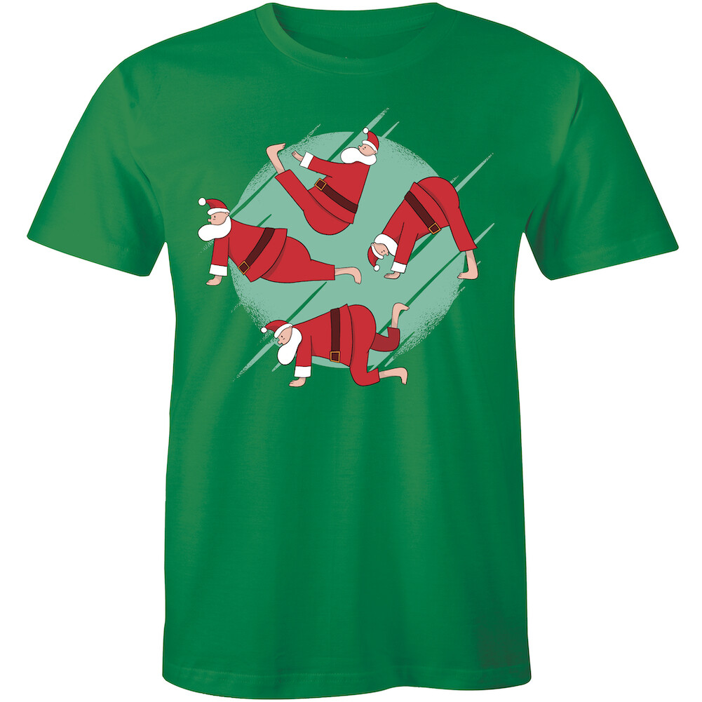 Santa Claus Yoga Poses Funny Meditation Pose Men’s T-Shirt Christmas Xmas Tee