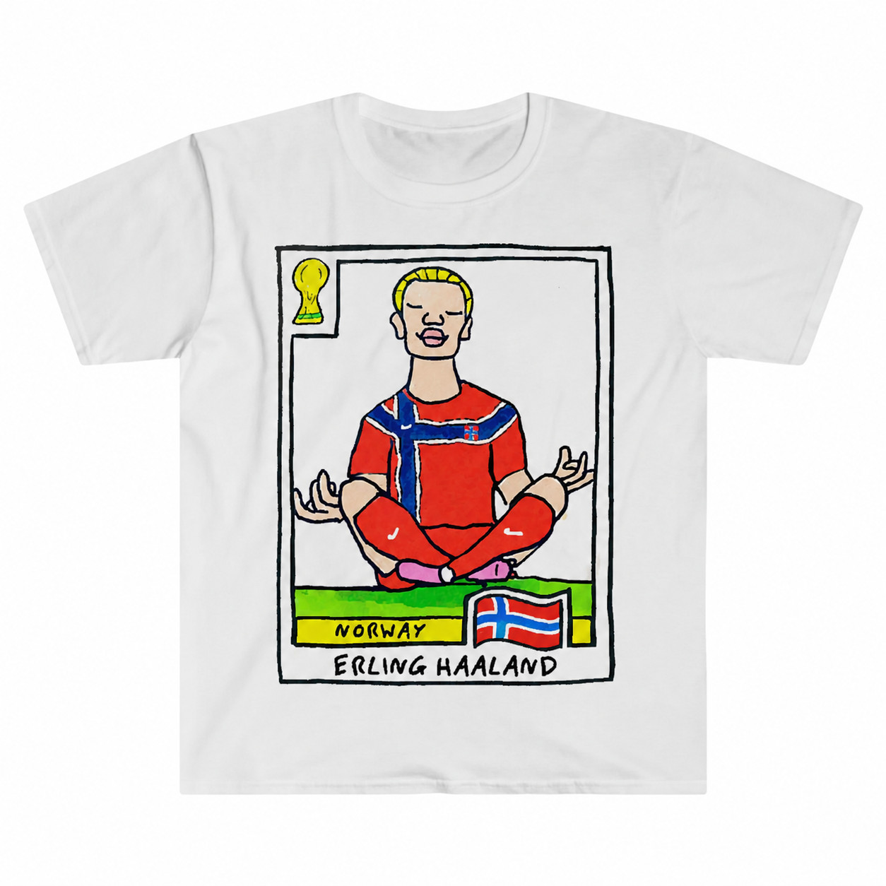 Erling Haaland Meditation Zen Norway Cartoon Trading Card shirt