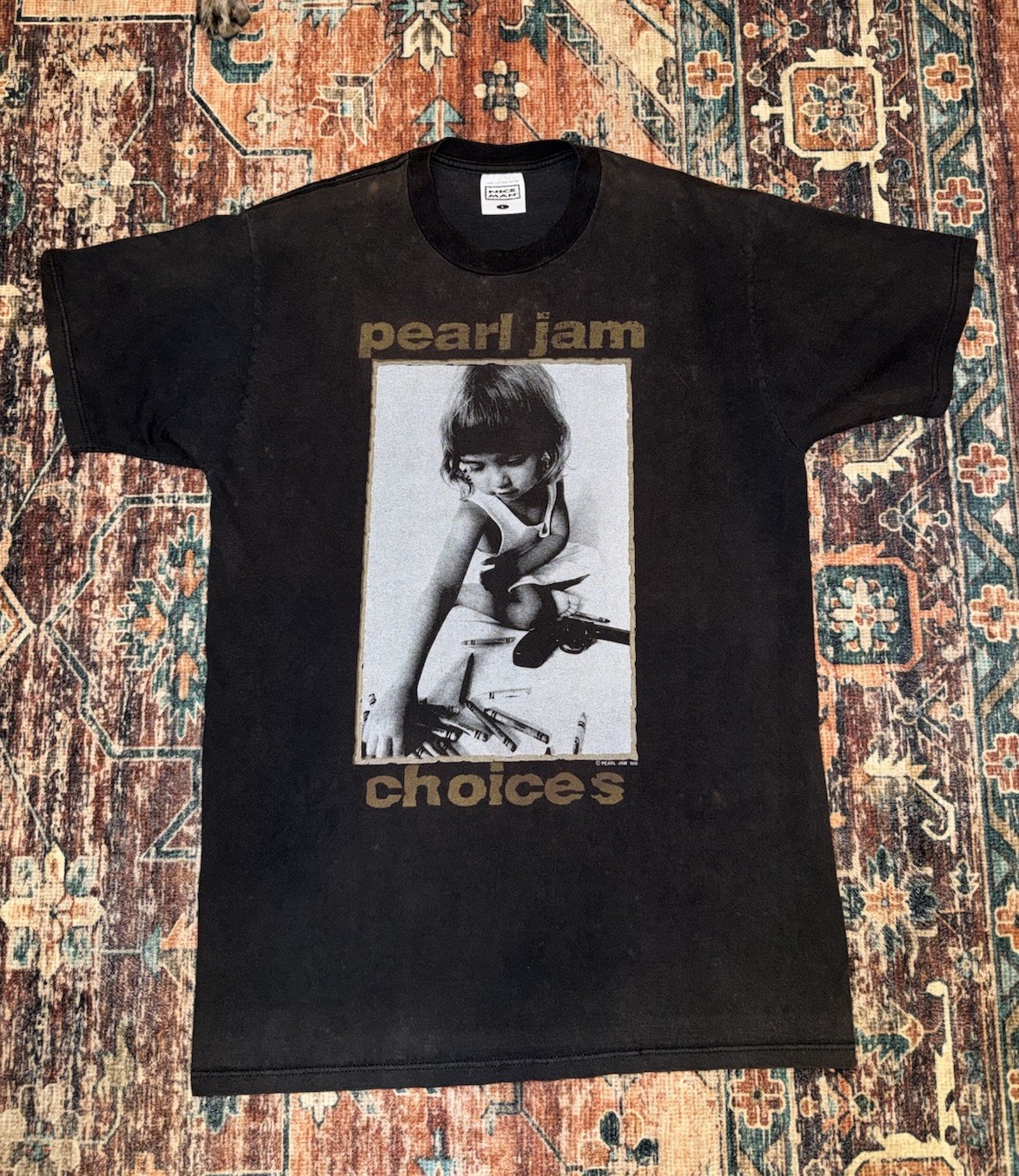 Pearl Jam 1992 Vintage Choices T-Shirt Kids Prefer Crayons, Large