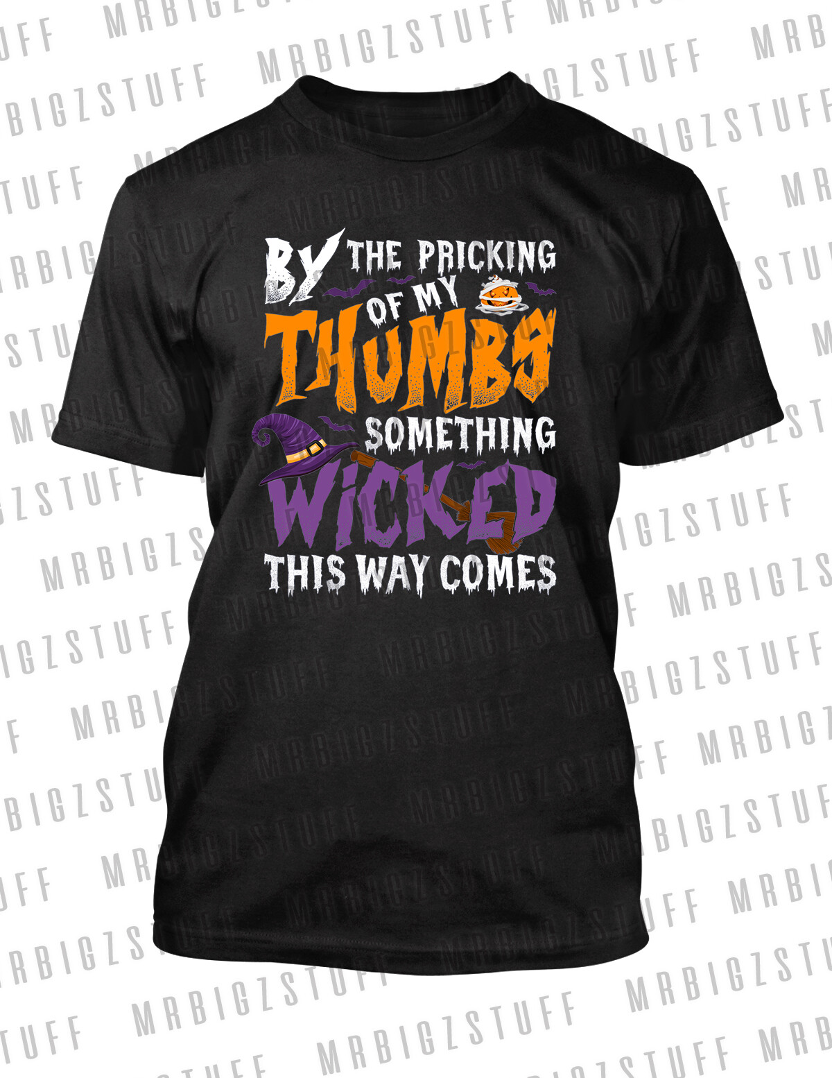 Halloween Funny Tee Pricking My Thumbs Something Wicked Holiday Graphic Unisex