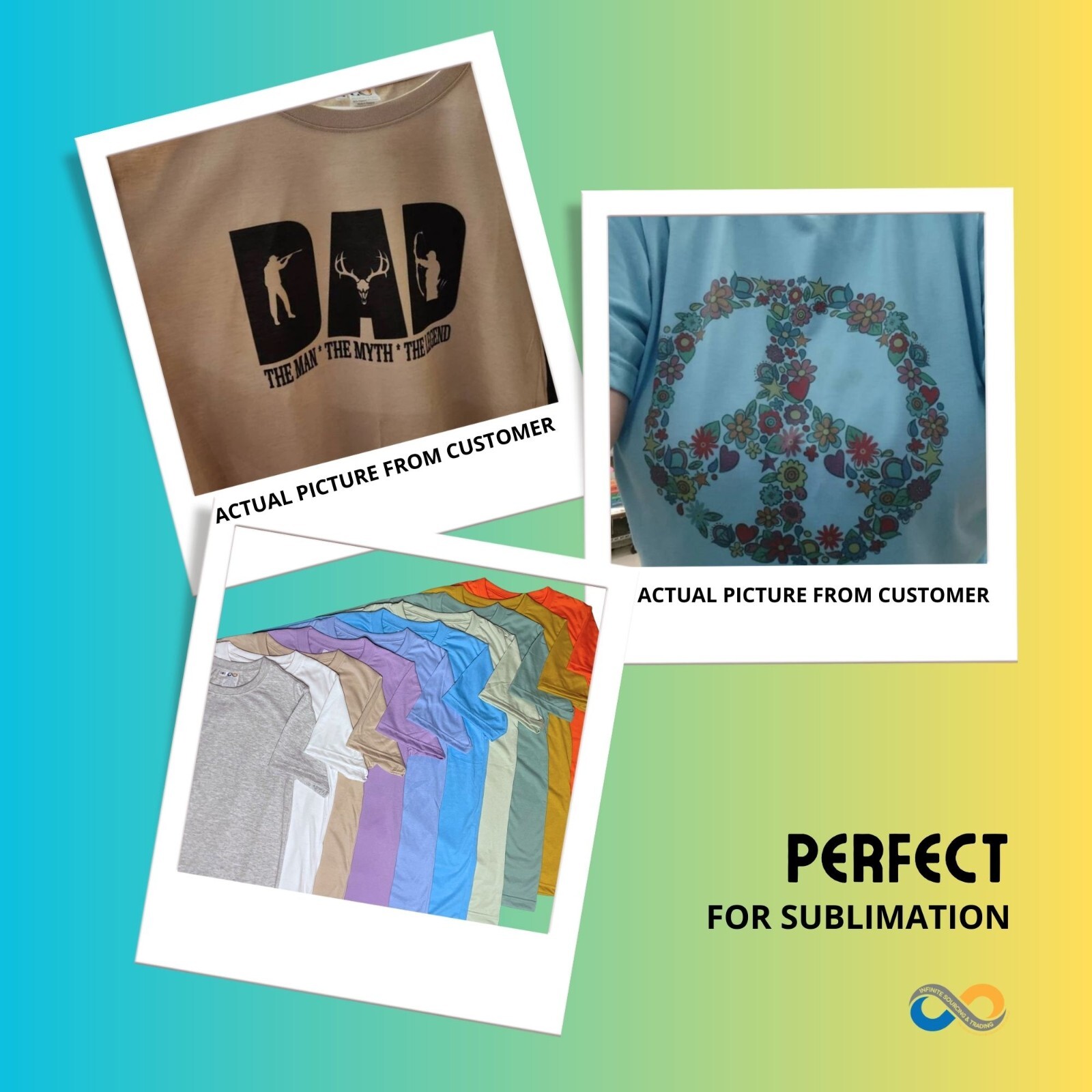 80/20 Polyester Adult Crew Neck Short Sleeves T-Shirt, Colored Sublimation Shirt