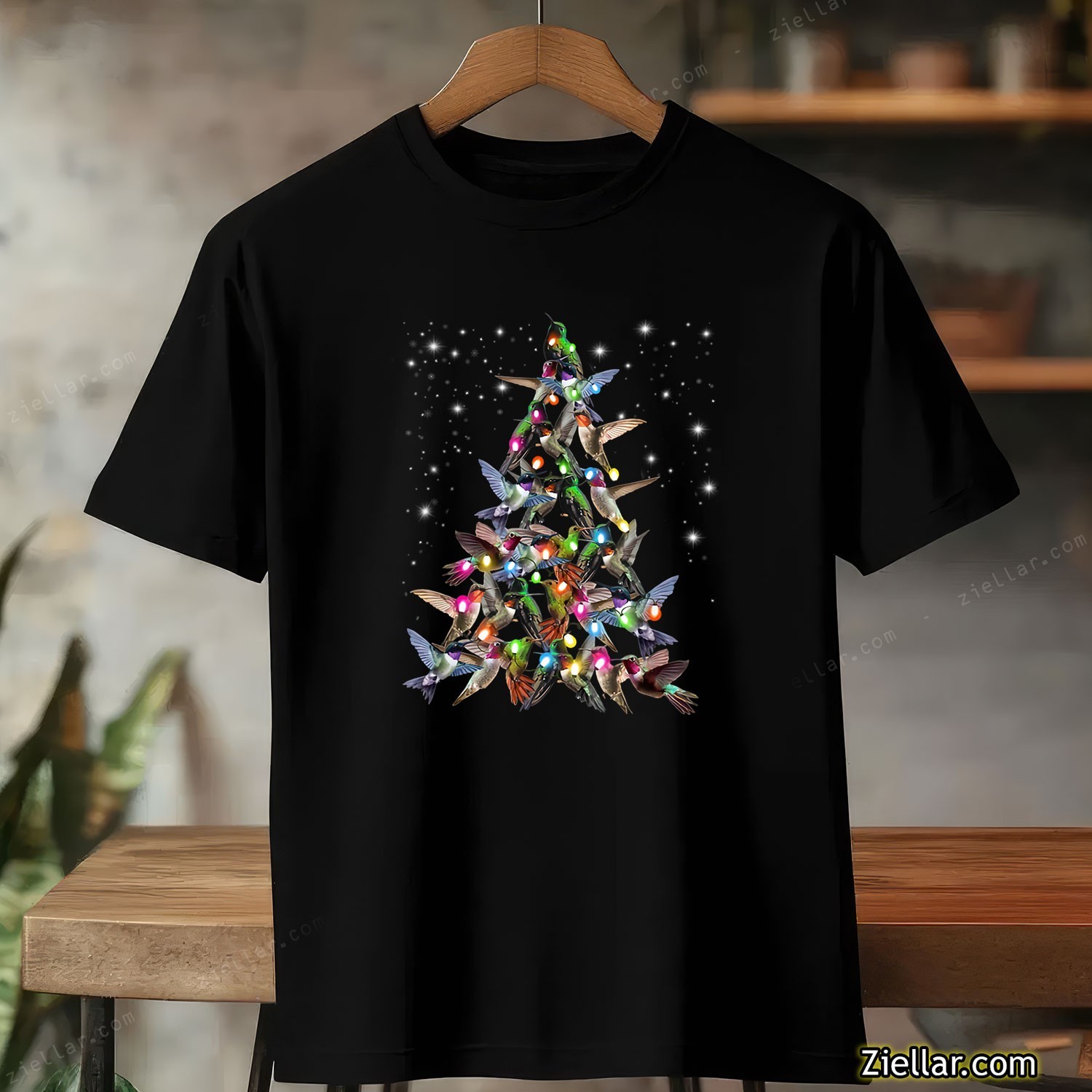 Funny Hummingbird Christmas Tree Shirt, Bird Lover Merry Xmas Tee Unisex