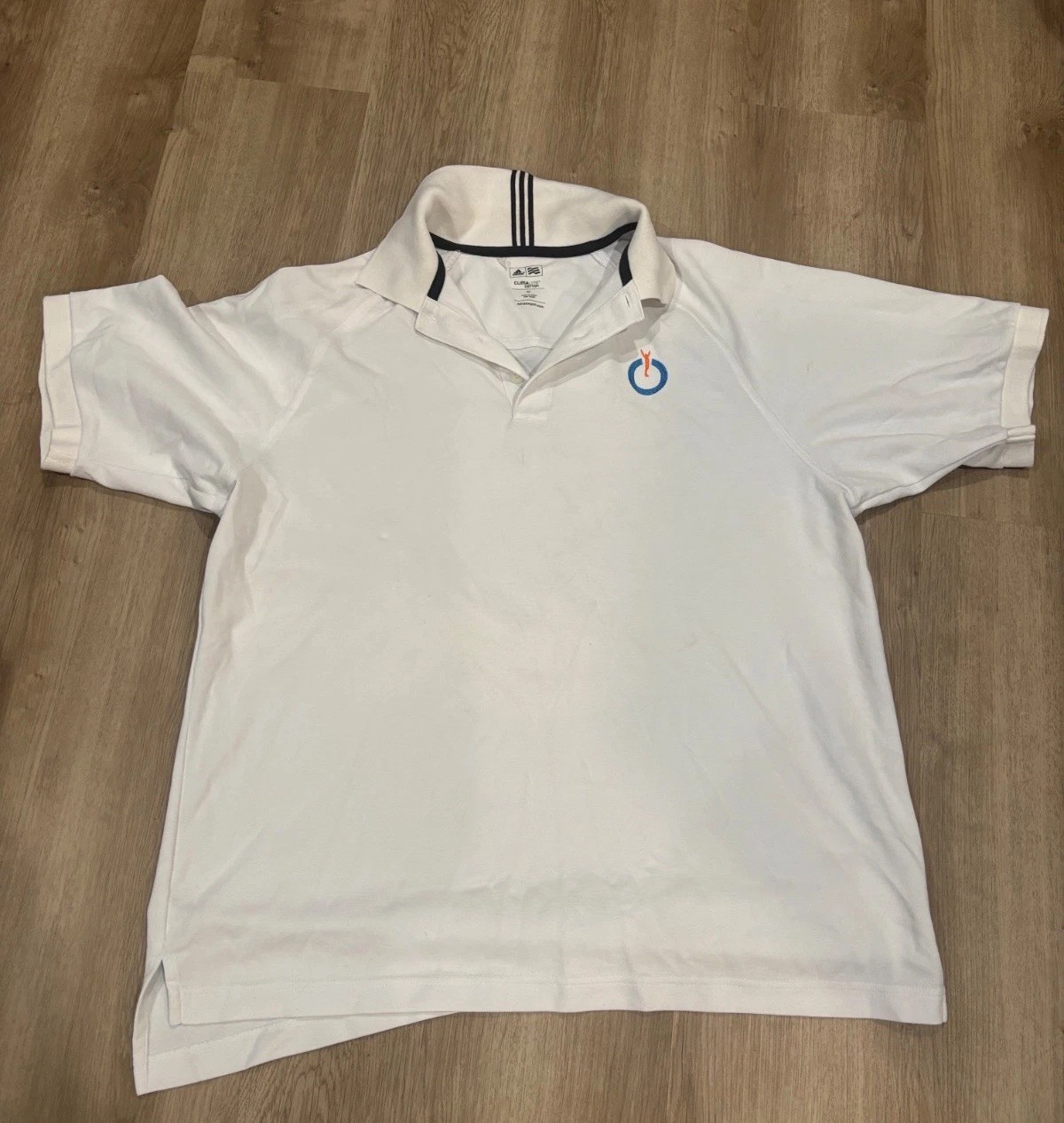 Adidas Climalite Golf Polo Shirt Mens Medium White Short Sleeve Sz M Collared
