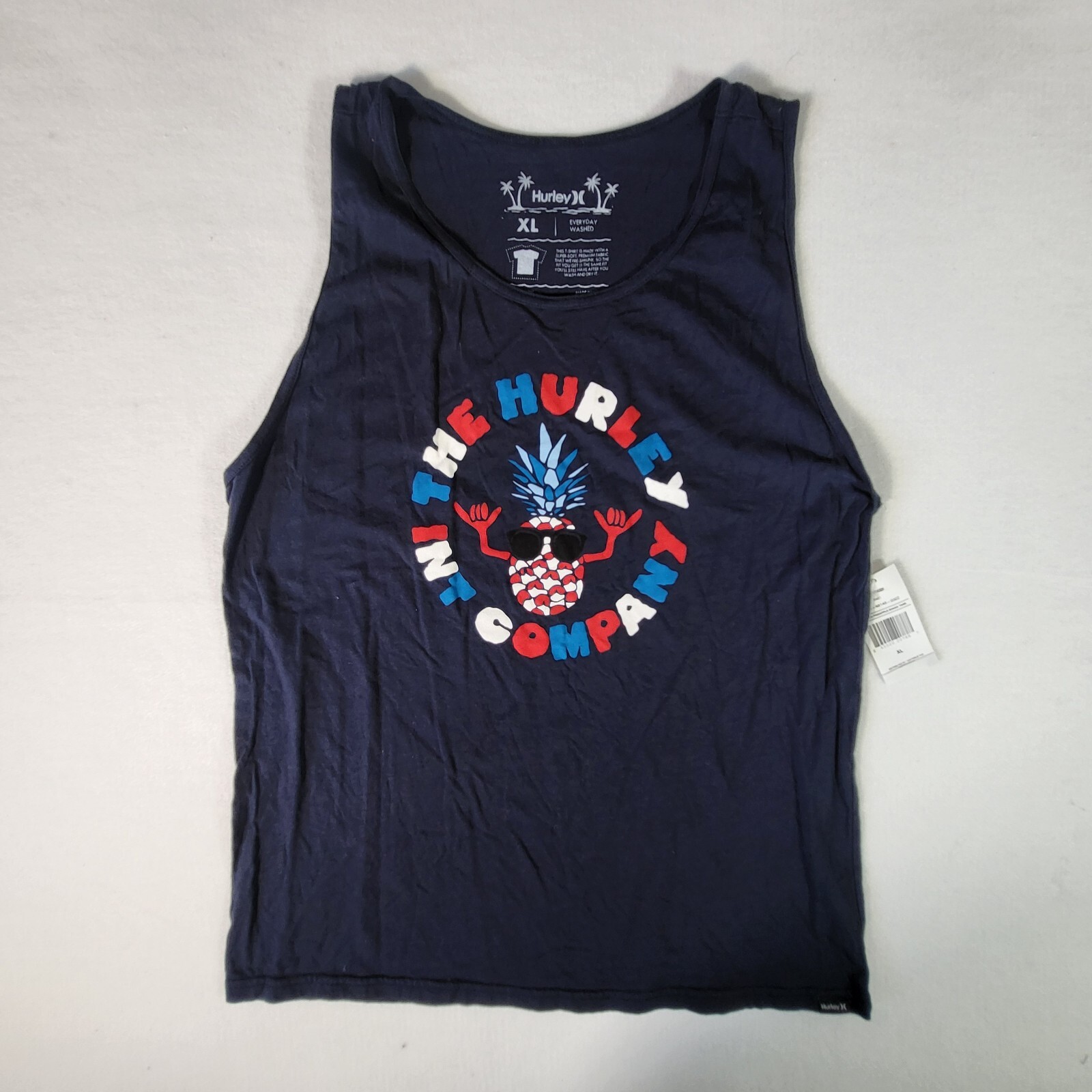 Hurley Men’s Favorite fruit Bros Jersey graphic tank-top XLarge Dark Blue
