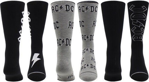 AC/DC – Perri’s – AC/DC – Volume – Crew Socks (3 Pack) [New ] Socks, 3 Pack