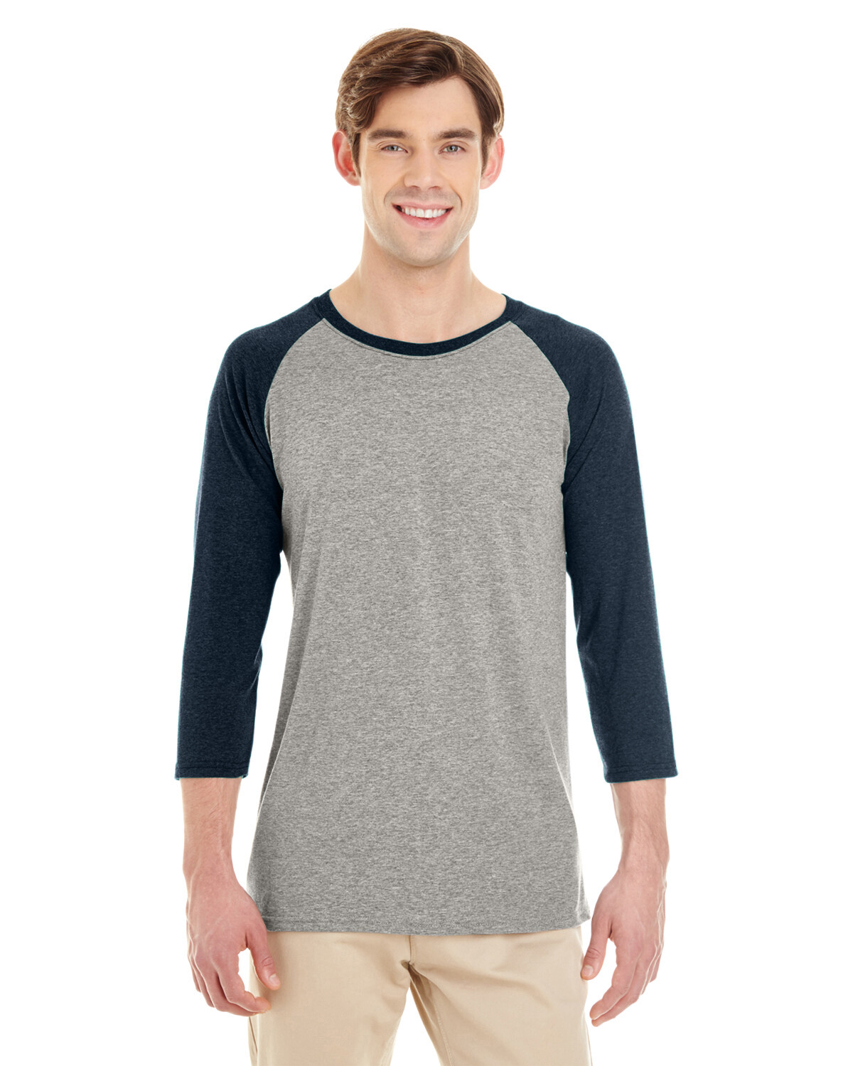 Jerzees Adult 4.5 oz. TRI-BLEND Baseball Raglan 601RR Tear Away Label T Shirt