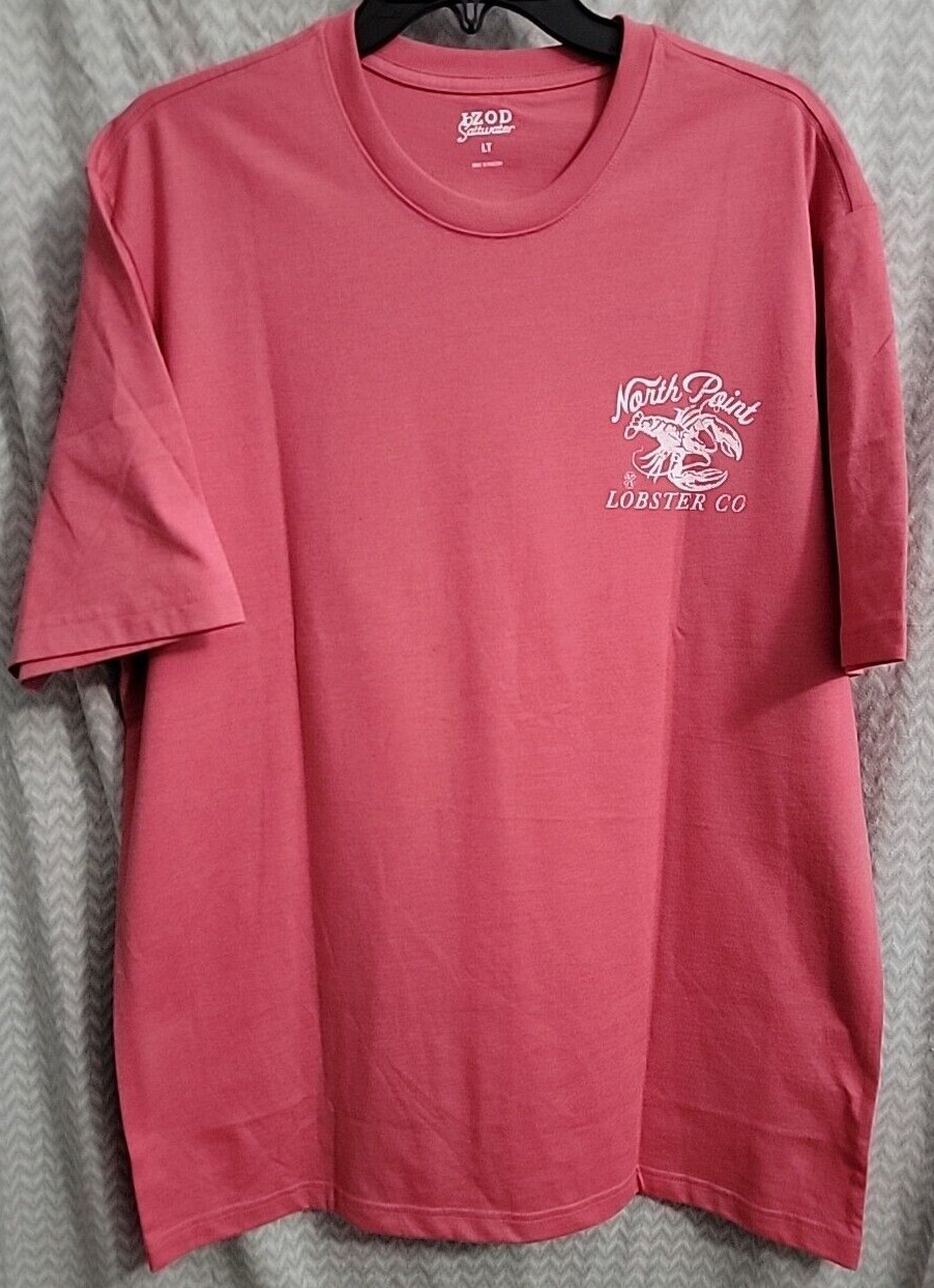 IZOD Saltwater North Point Lobster Men’s Size LT T-shirt Heather Red Casual