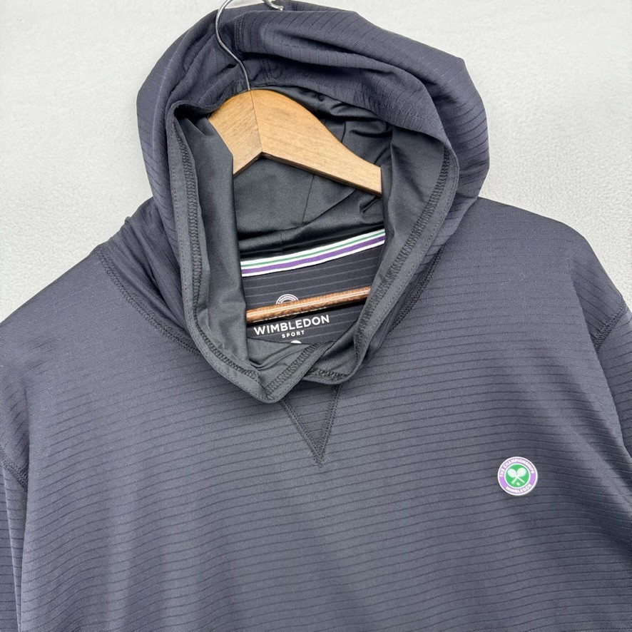 Wimbledon Championship Hoodie Men’s 2XL black Lightweight Shirt Tennis Stretch