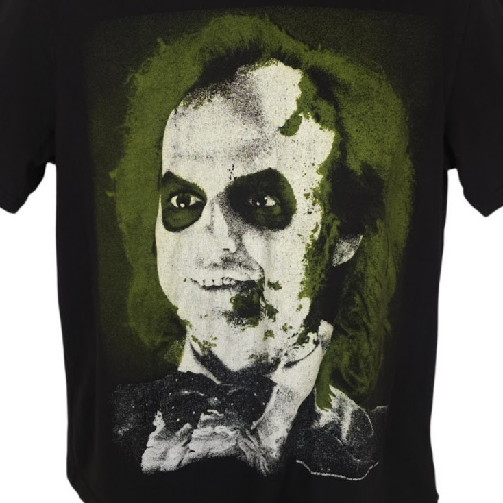 Beetlejuice T Shirt Mens Size Large Black Tim Burton Michael Keaton