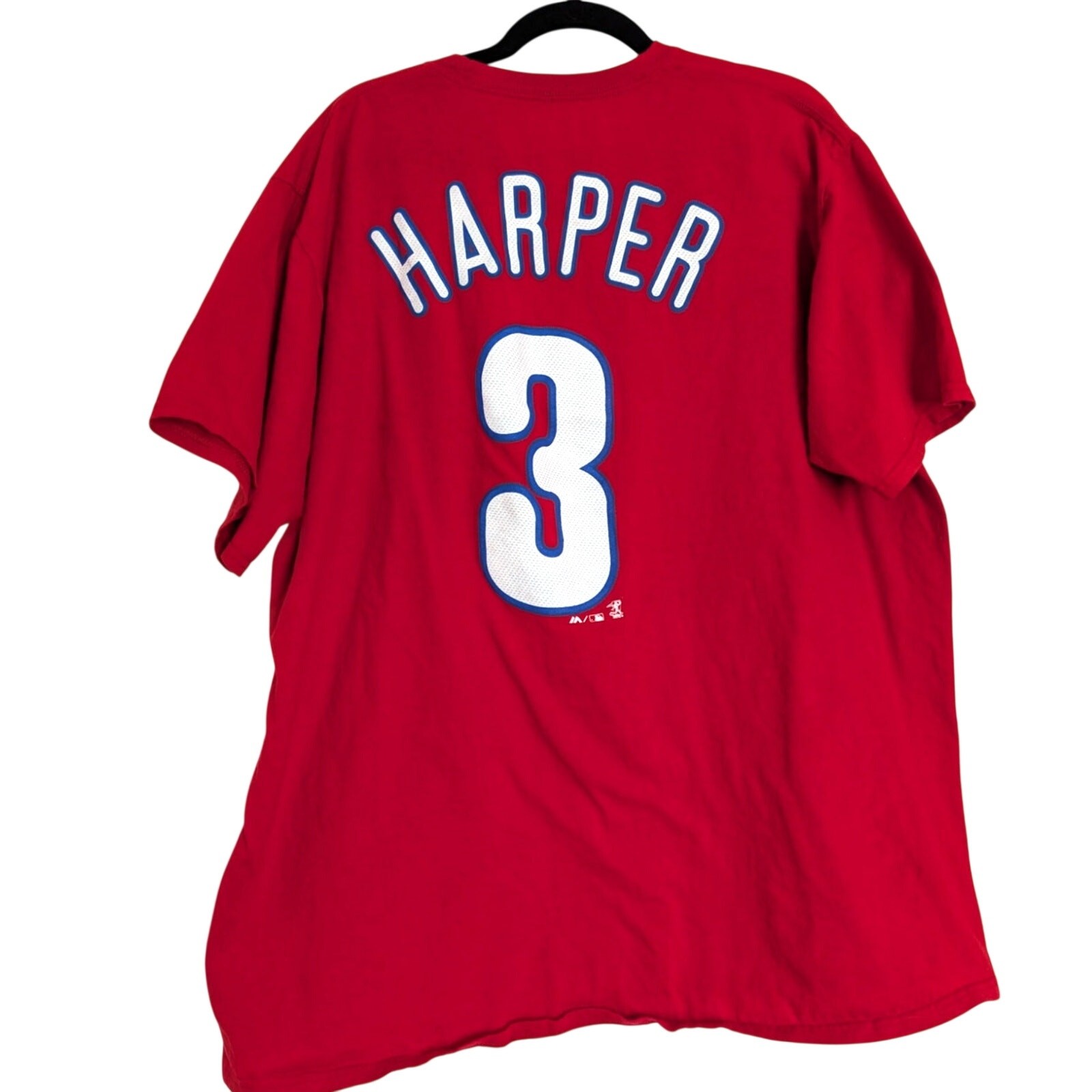 Phillies Baseball Sport Majestic 2 XXL Red Short Sleeve Crewneck T Shirt