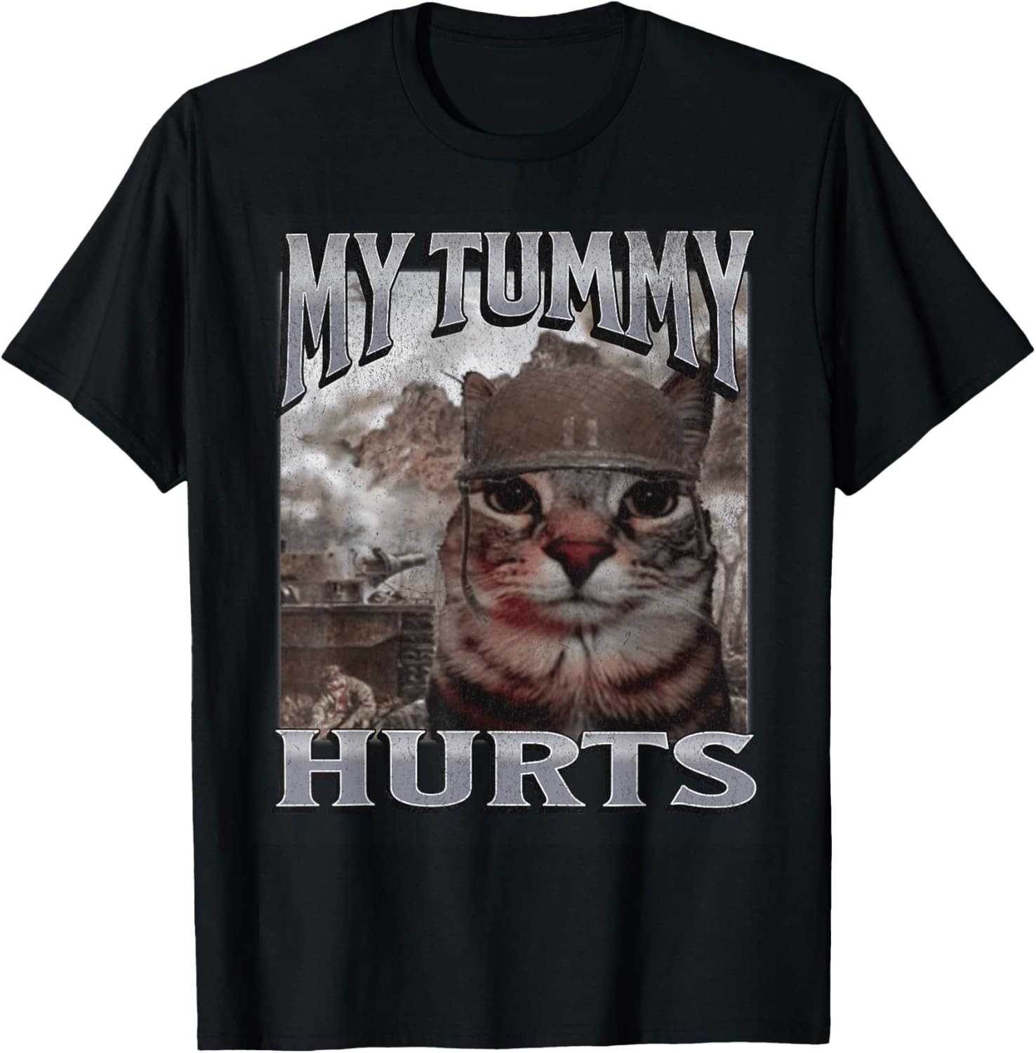 My Tummy Hurts Funny Cat Meme Bootleg Graphic T-Shirt Sweartshirt