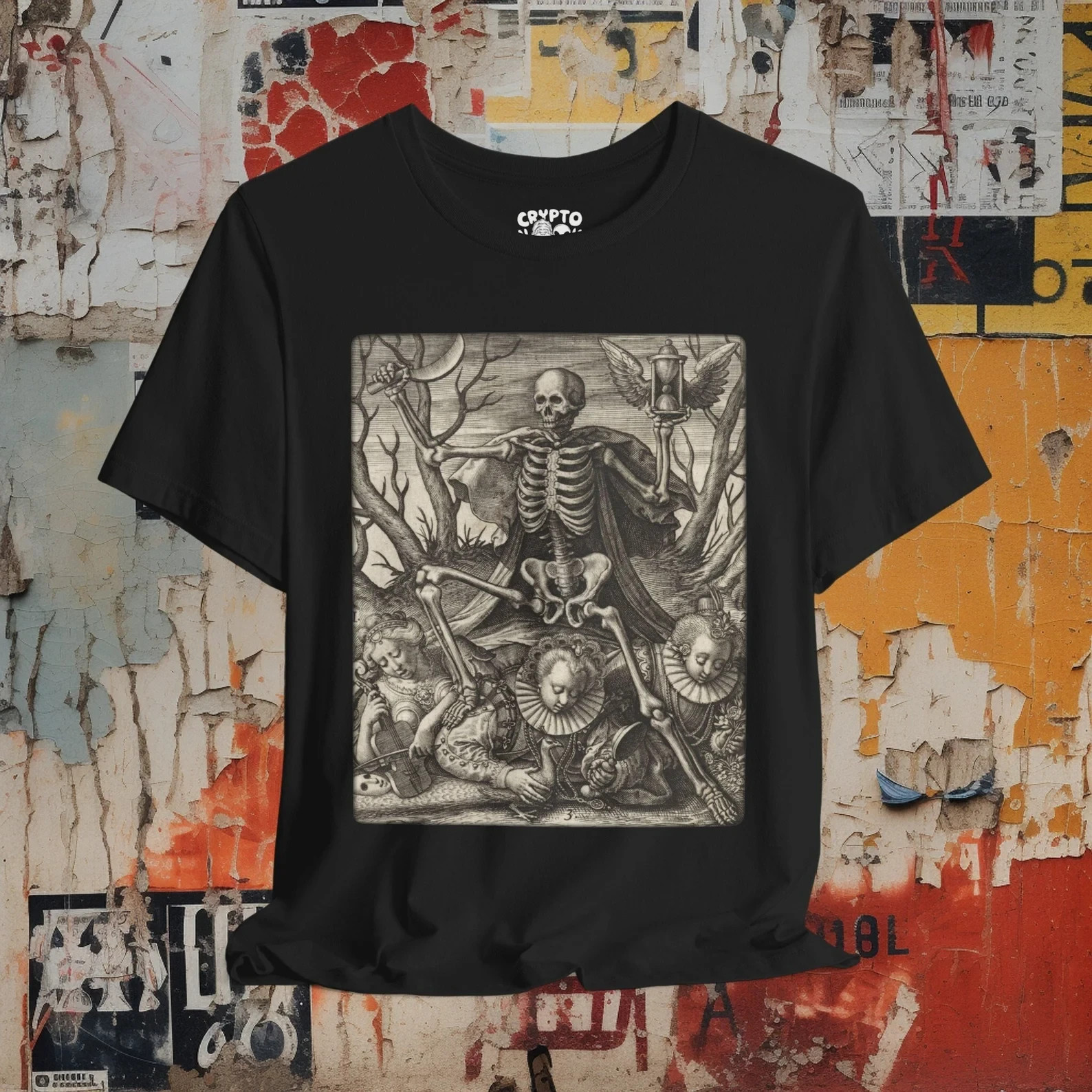 Memento Mori Gothic Skull T-Shirt | Antique Skull Art Tee – Funny Horror T-shirt