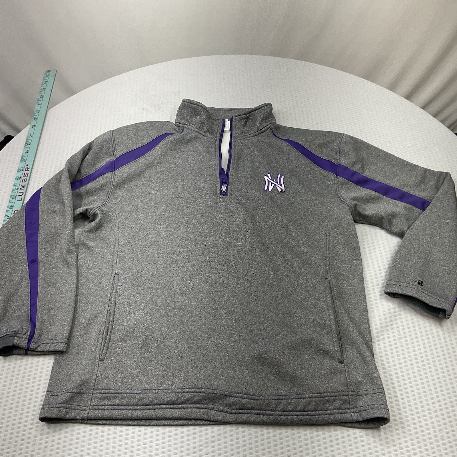 Badger Sport 1/4 Zip Pullover Mens Medium Black Gray Top