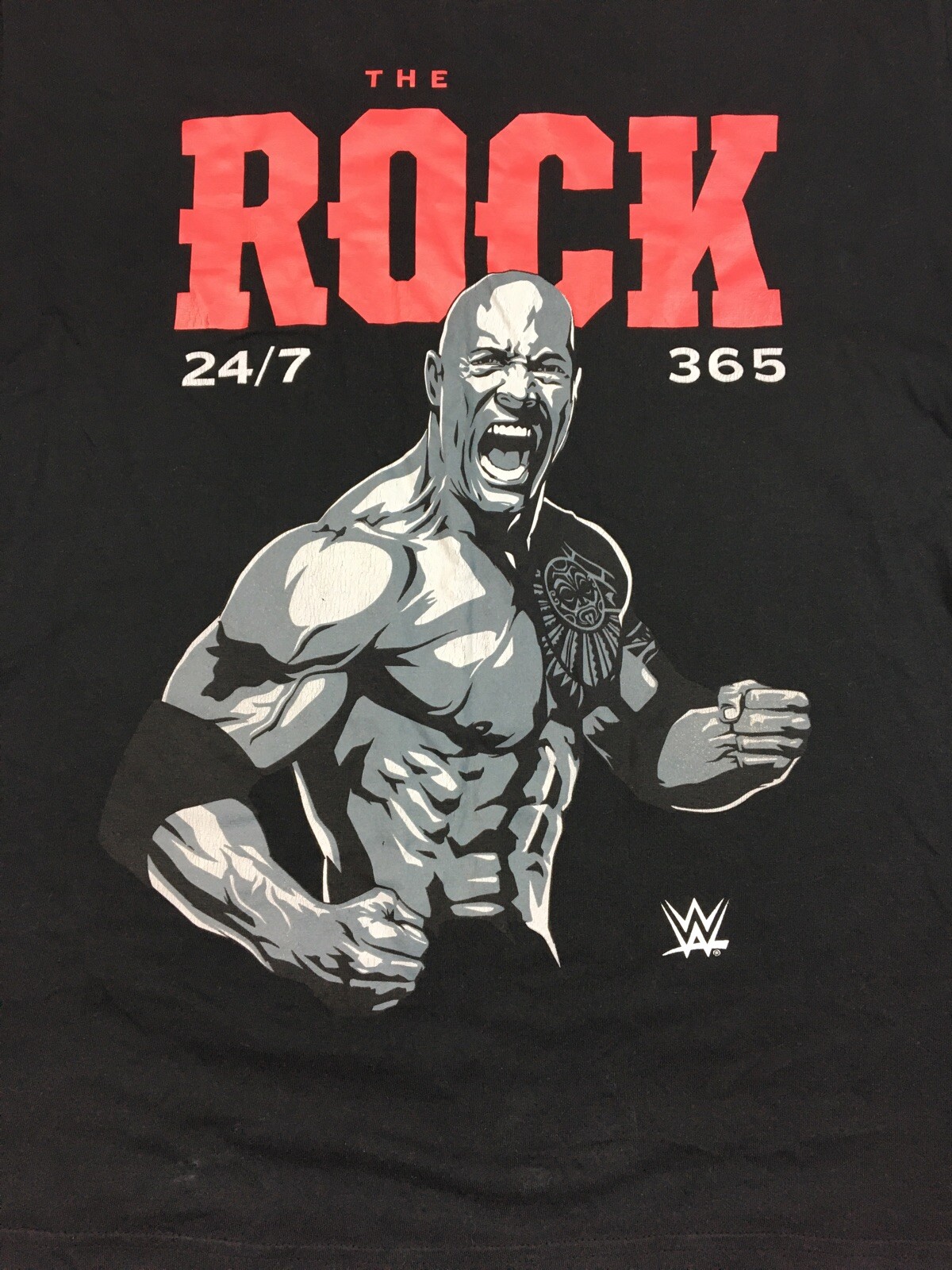 The Rock 24/7 365 T-Shirt Mens Wrestling Worldwide Entertainment Black Sz M 2015