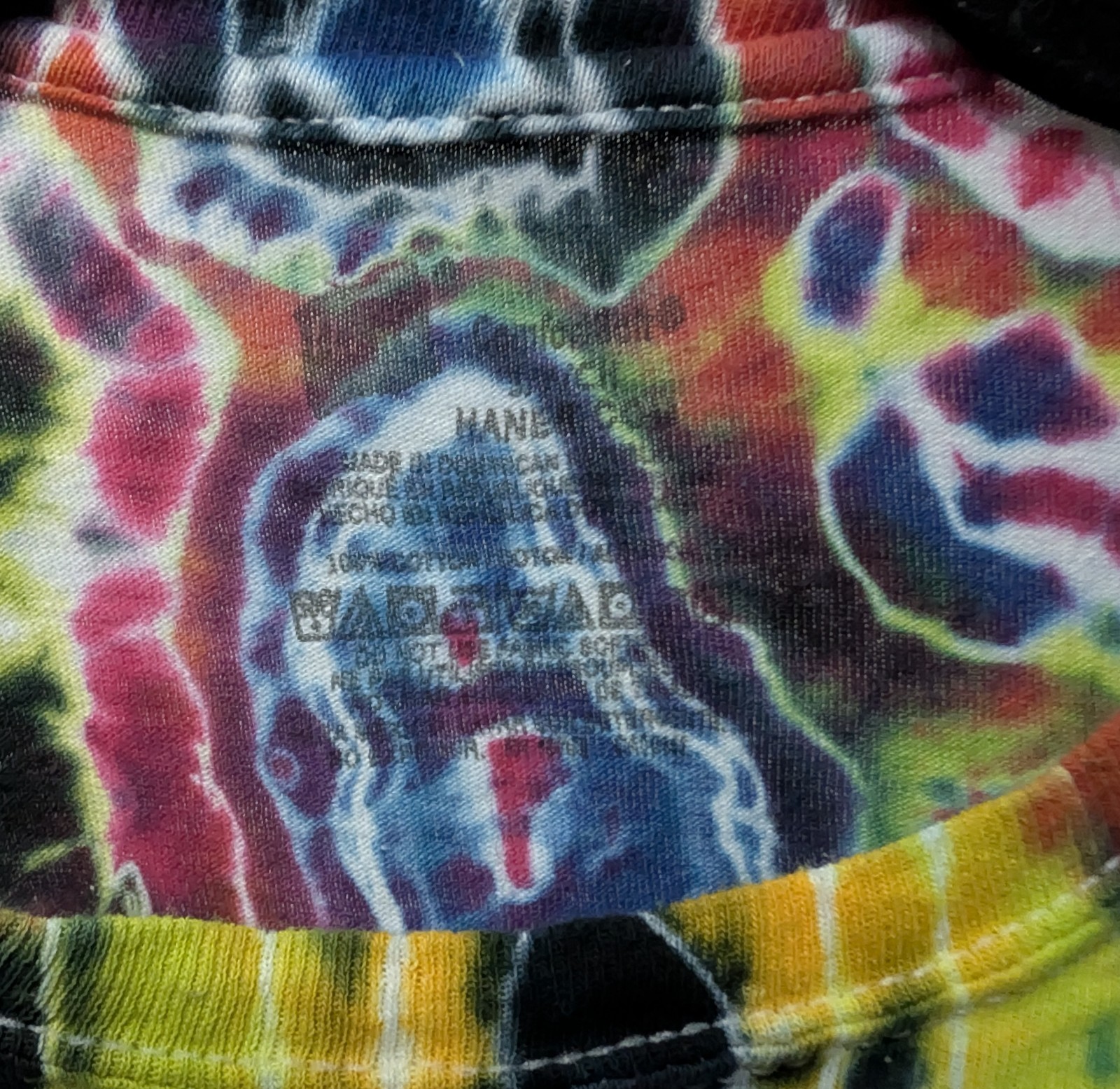 Handmade Tie Dye Multicolor Rainbow Geode Pattern Small Shirt 17″ W X 26.5″ L