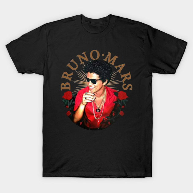 Bruno Mars Vintage Retro Floral Rose Graphic T-Shirt Aesthetic Concert Merch Tee