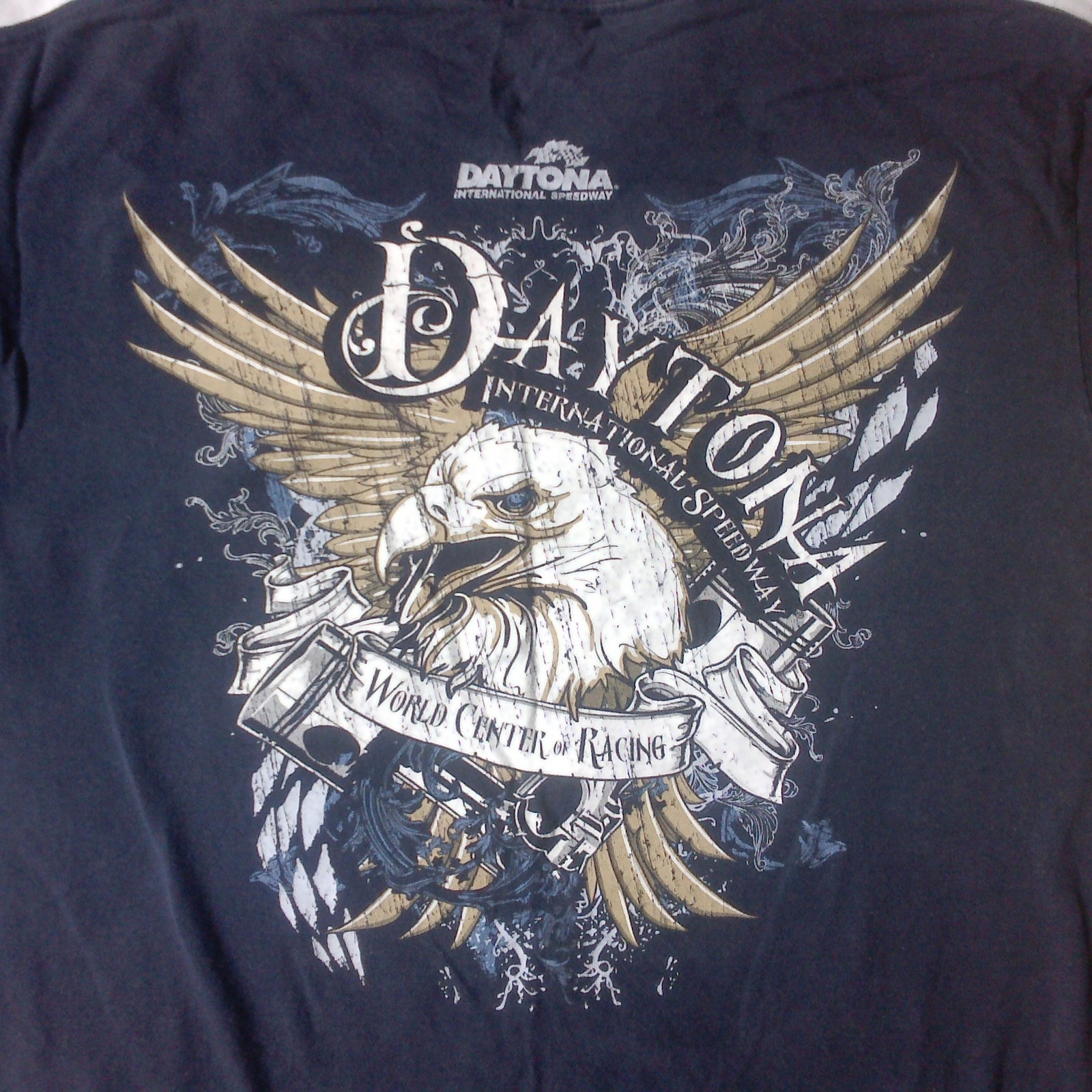 Daytona International Speedway T-shirt Adult LG Navy Graphic Front & Back Print