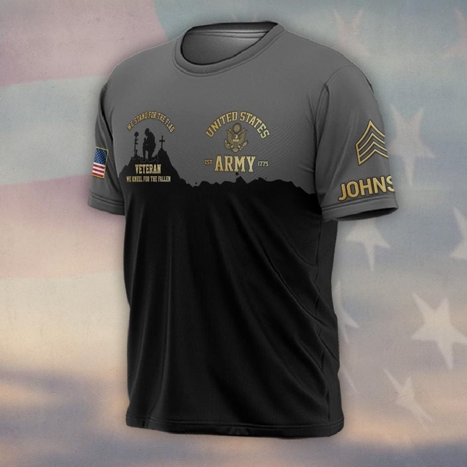 Personalized Name U.S Veteran Proud To Have Served 3D T-Shirt Full Size S-5XL