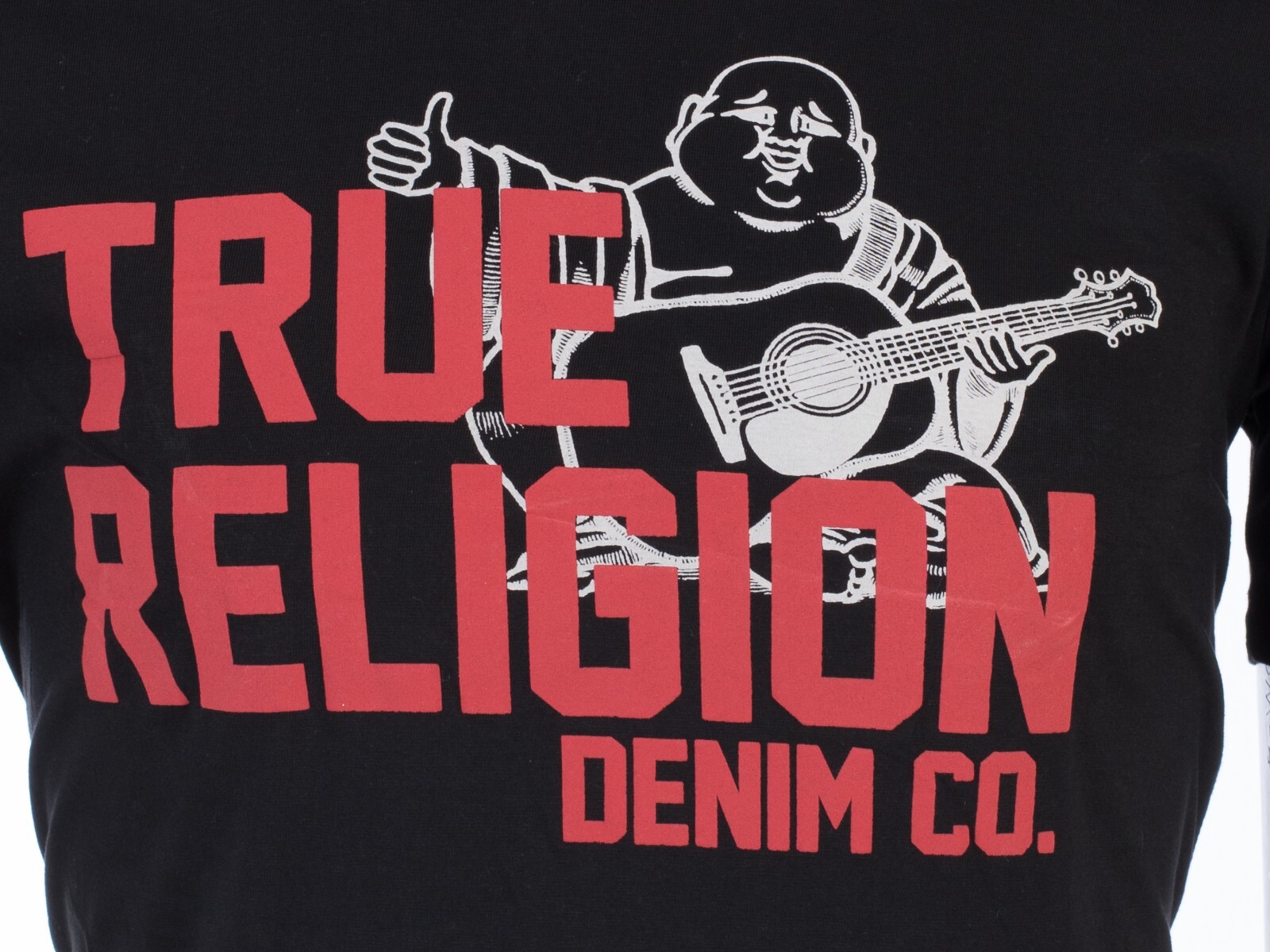 $69 TRUE RELIGION Black BUDDHA APPROVED Short Sleeve Designer Graphic T-shirt