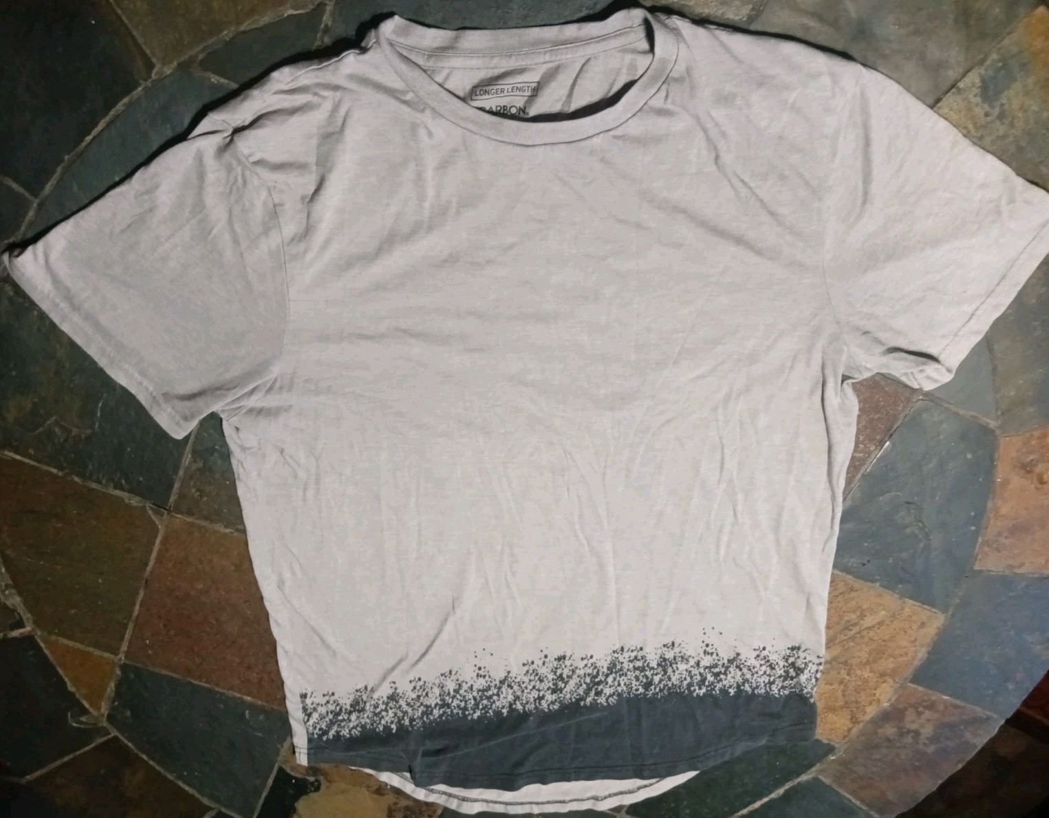 Carbon Grey T-Shirt Men Large Short Sleeve Longer Length Grunge Streetwear Y2K