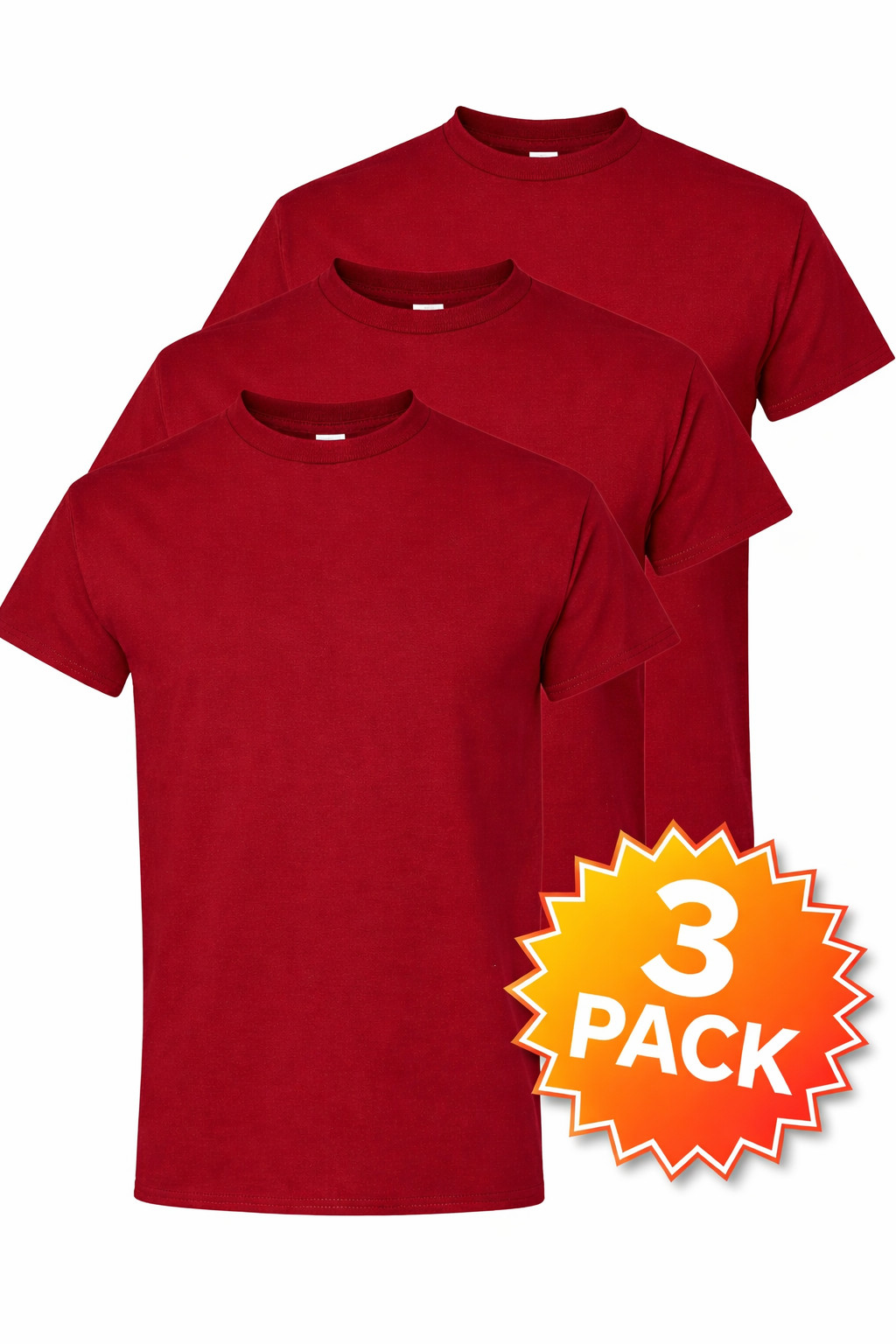 Pack of 3 Gildan G500 Mens Short Sleeve Heavy Cotton Size: Small Blank T-Shirts