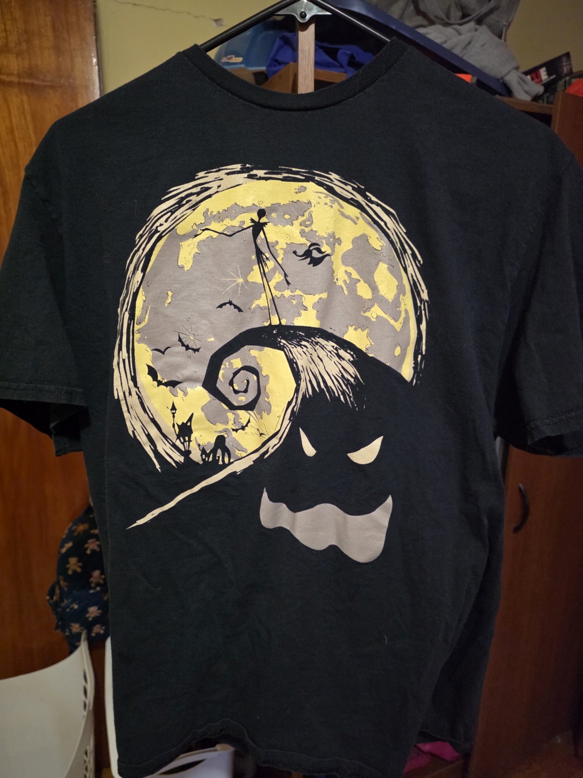 Disney Tim Burton Nightmare Before Christmas Jack Skellington Moon Graphic T…