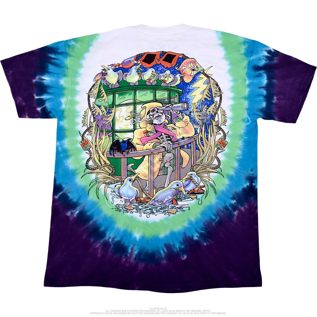 Grateful Dead Watch Tower Tie-Dye T-Shirt Liquid Blue