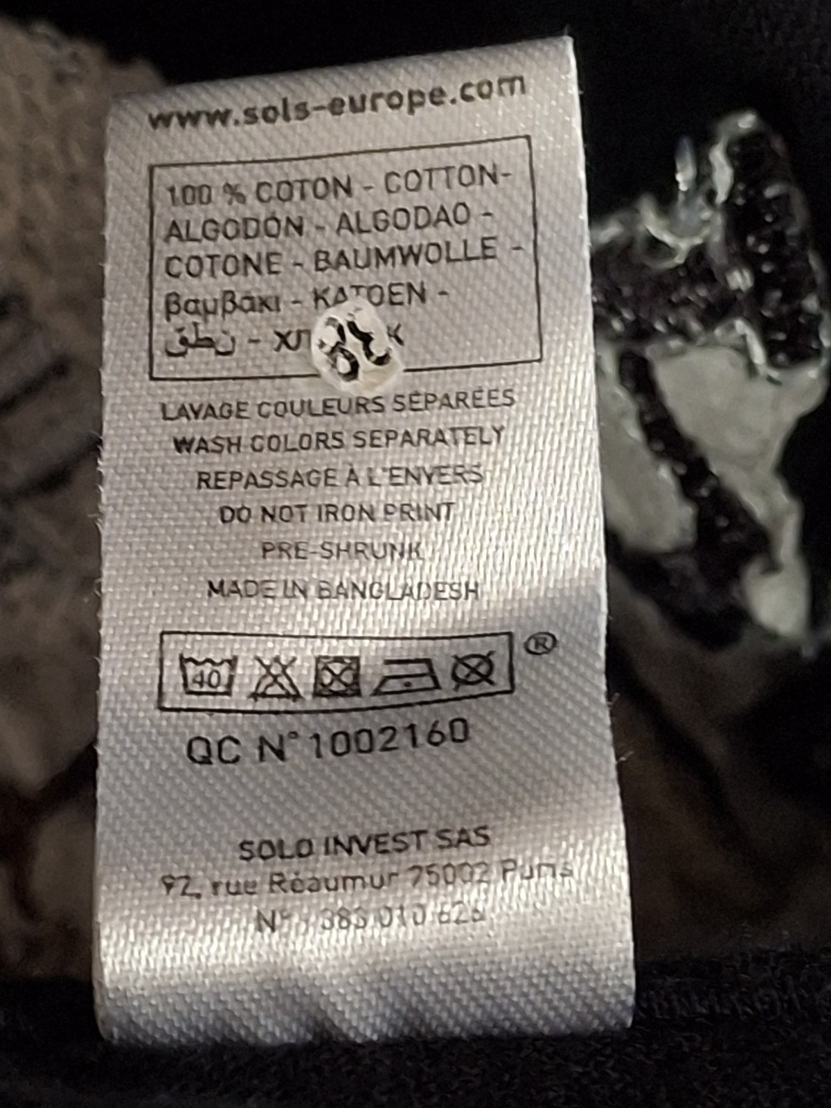 Sol’s Regent Paris Embroidered Large T Shirt