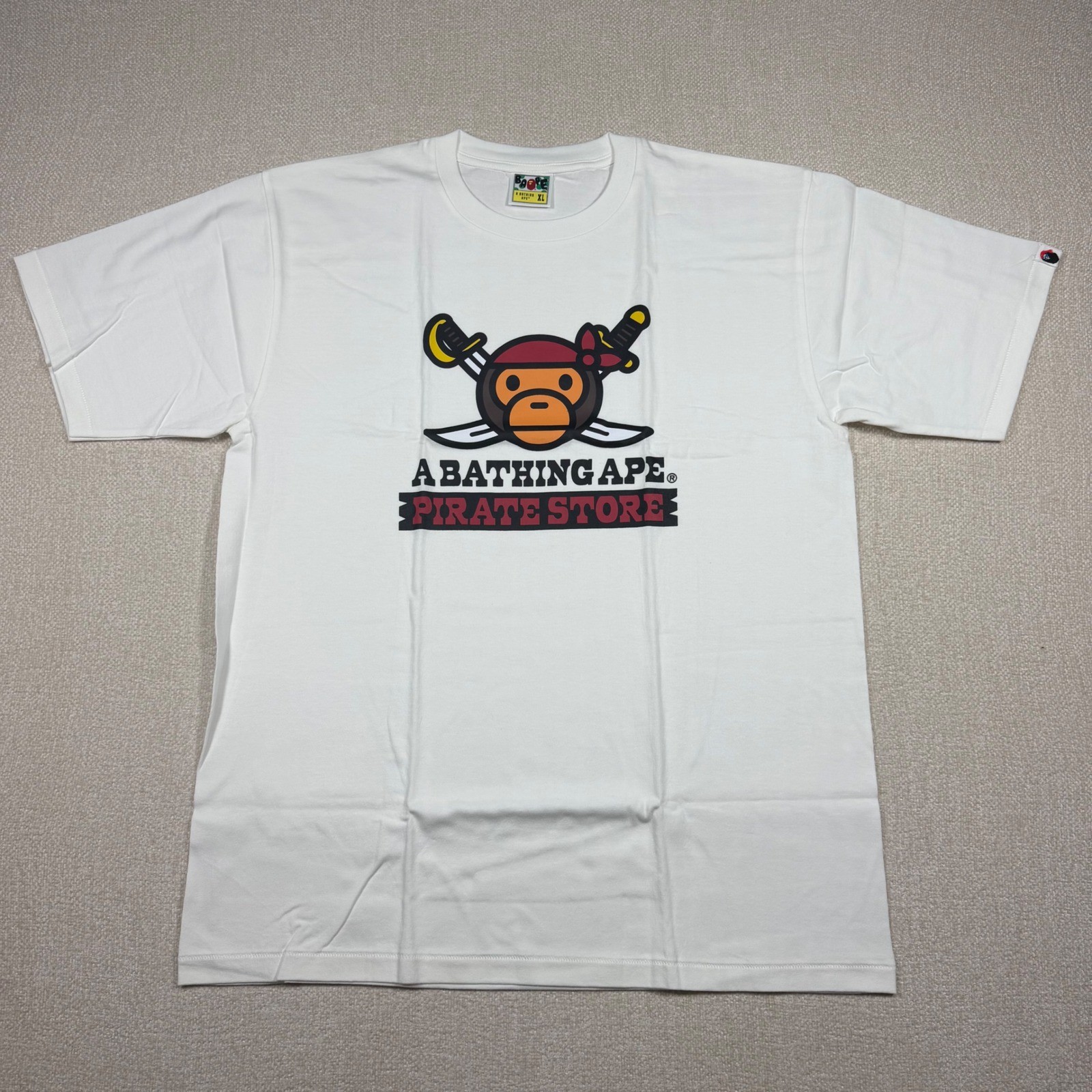 A Bathing Ape Pirate Store Milo Pirate Tee Mens White XL Brand New