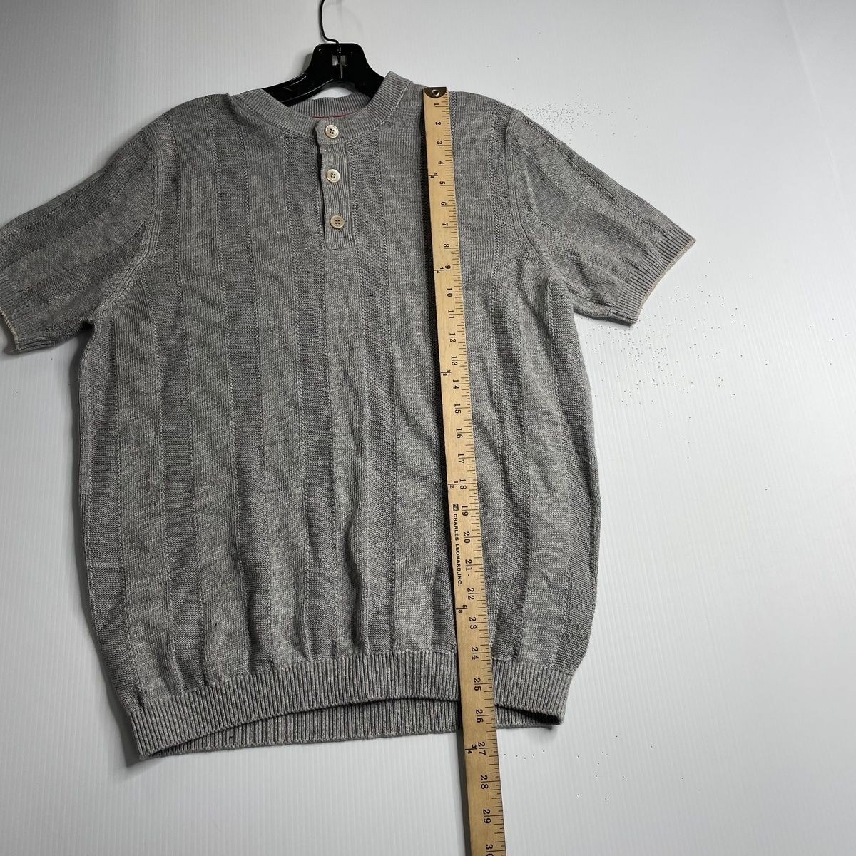 BRUNELLO CUCINELLI Textured Rib Knit T-Shirt Men’s Size US 38 Gray