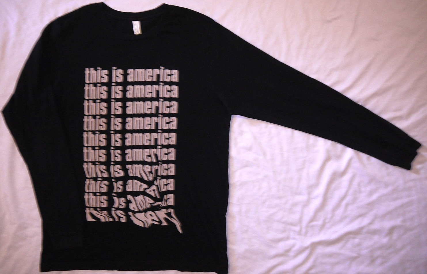 Mens GUC Official DONALD GLOVER This is America L/S Graphic T Shirt size L